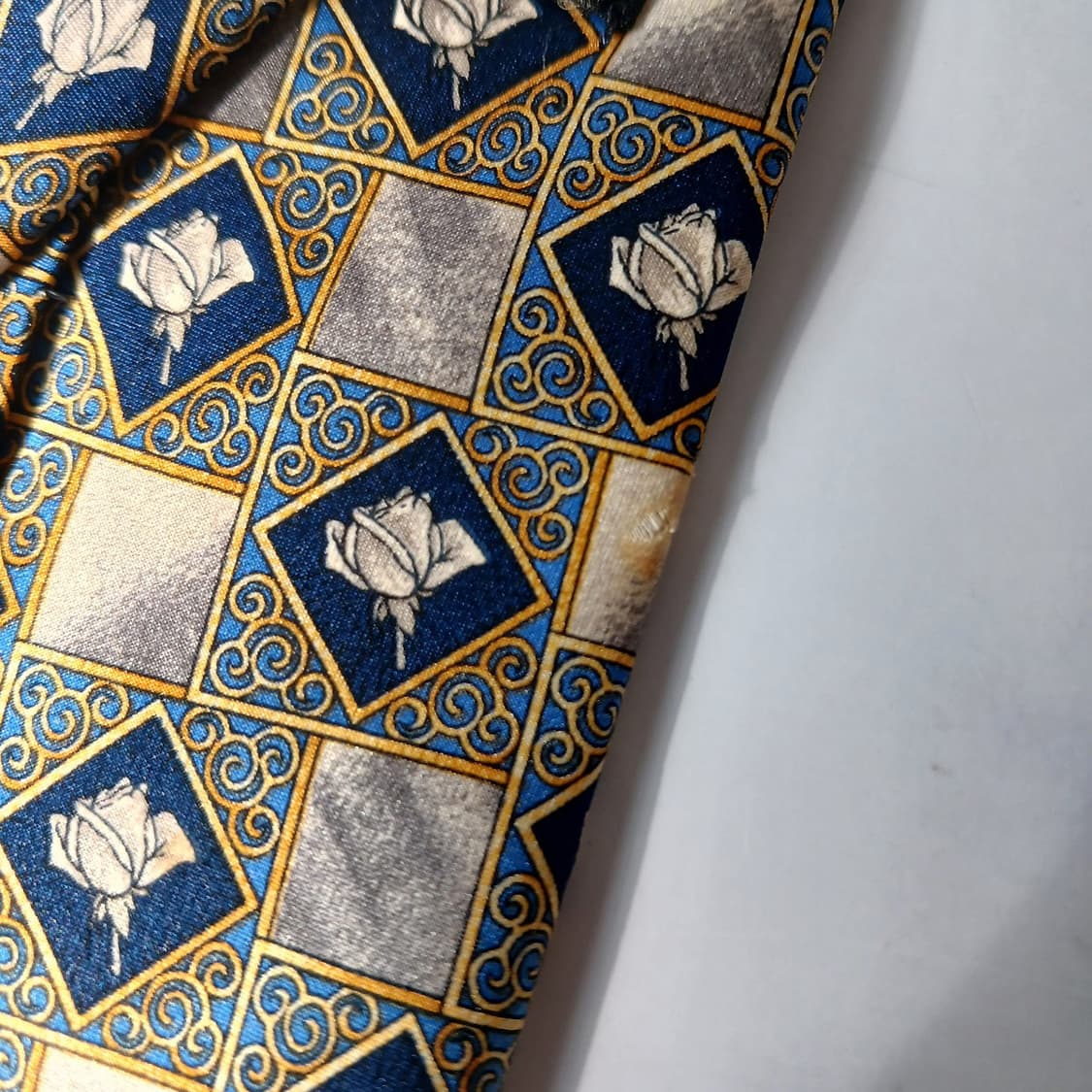 랑방 실크 기하 플라워 패턴 넥타이 9.2cm B등급 A19553 상품이미지8