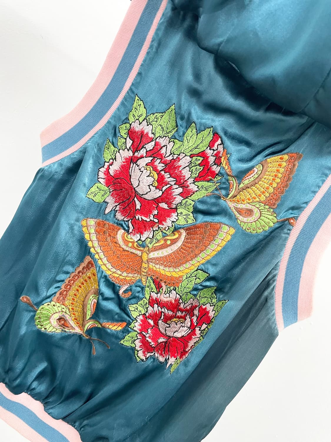 JPN 새틴 오리엔탈 자수 후드 베스트 스카잔*레어 상품이미지10