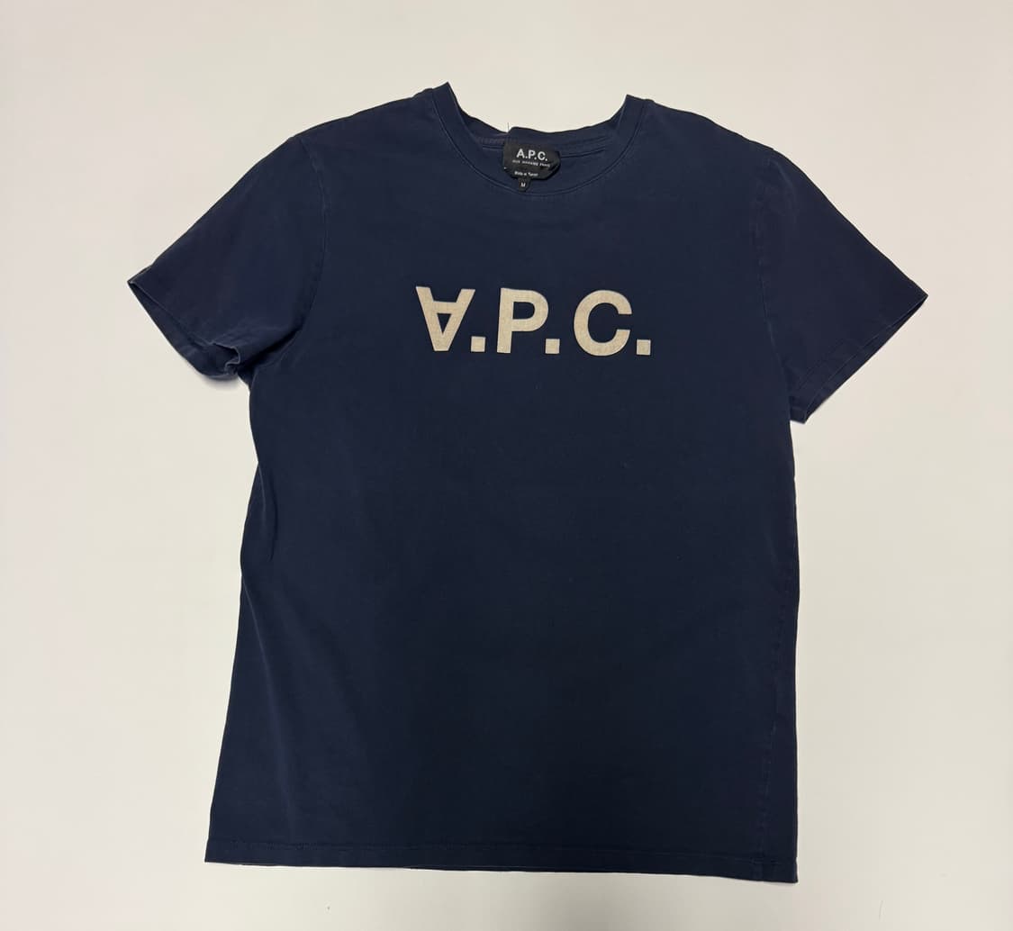 공용 아페쎄 A.P.C. VPC 로고 반팔 티셔츠 네이비 M 상품이미지1
