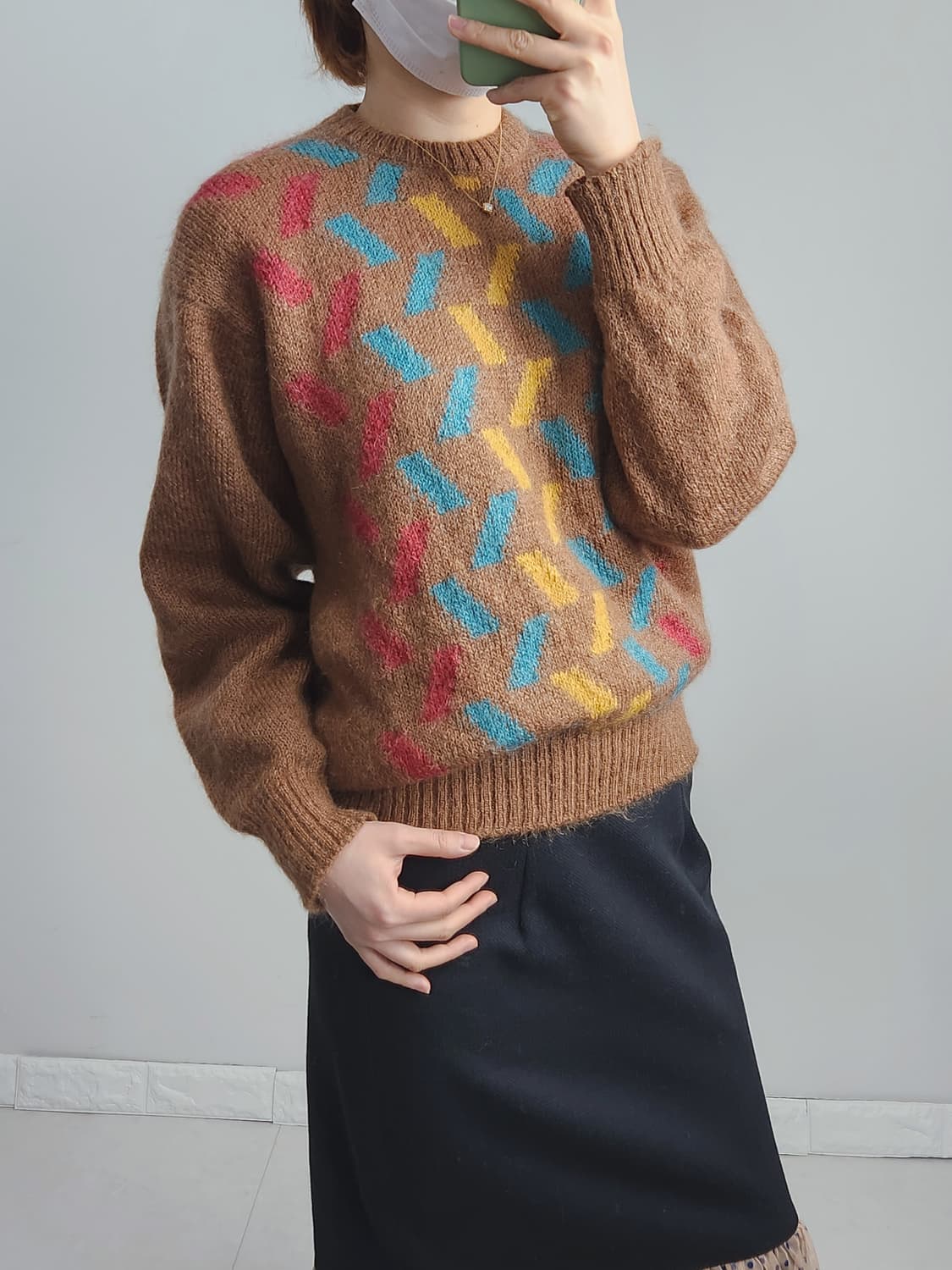 스퀘어 컬러 니트 상품이미지2