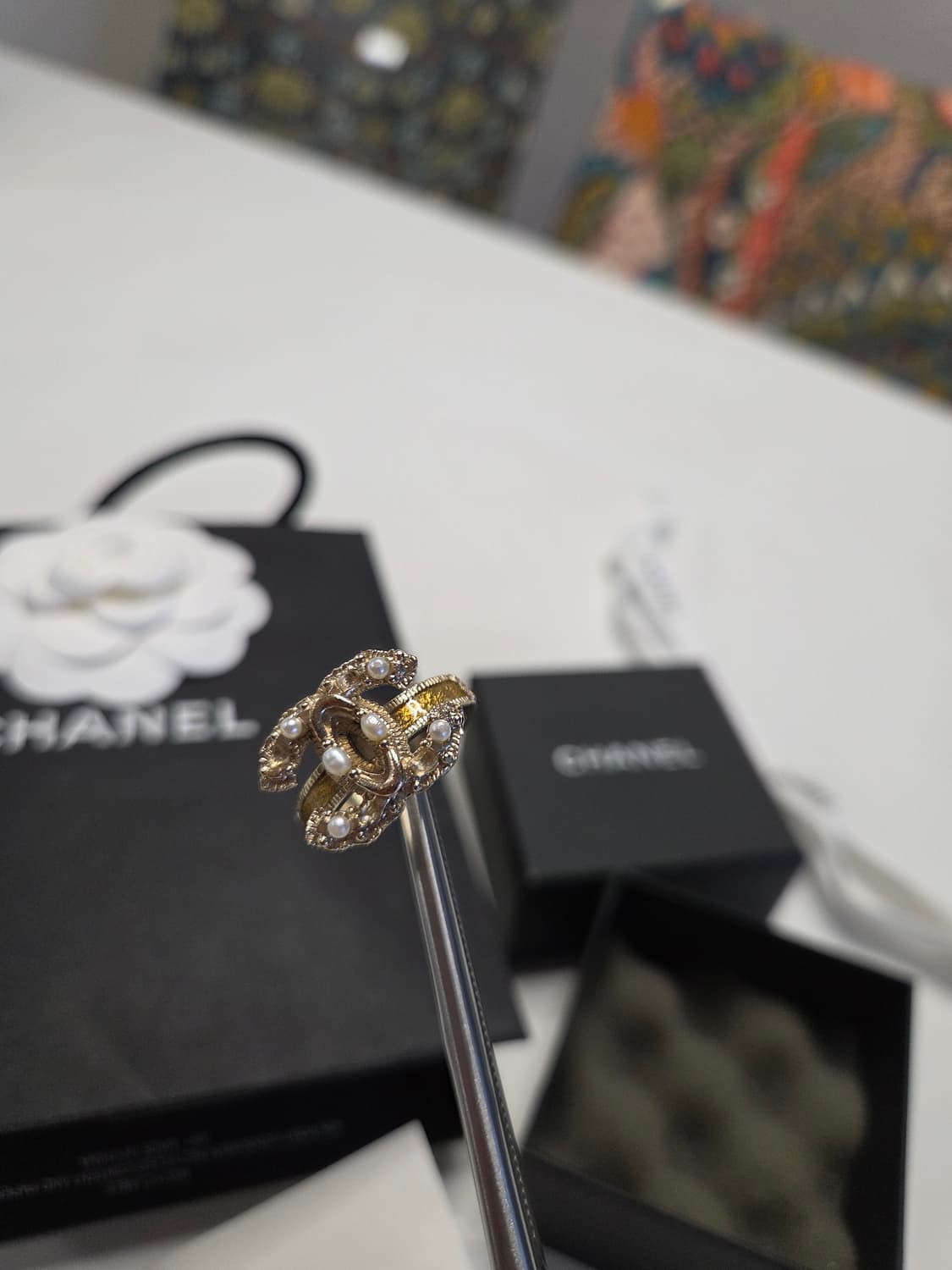 샤넬 CC로고 진주 반지 상품이미지2