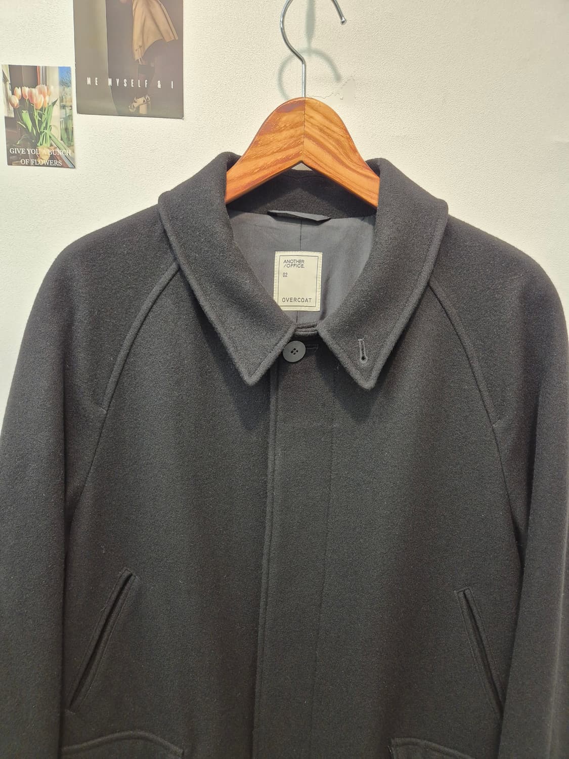 어나더오피스  스왈로우 라운지 앰플 캐시미어 발마칸 코트 블랙  상품이미지2