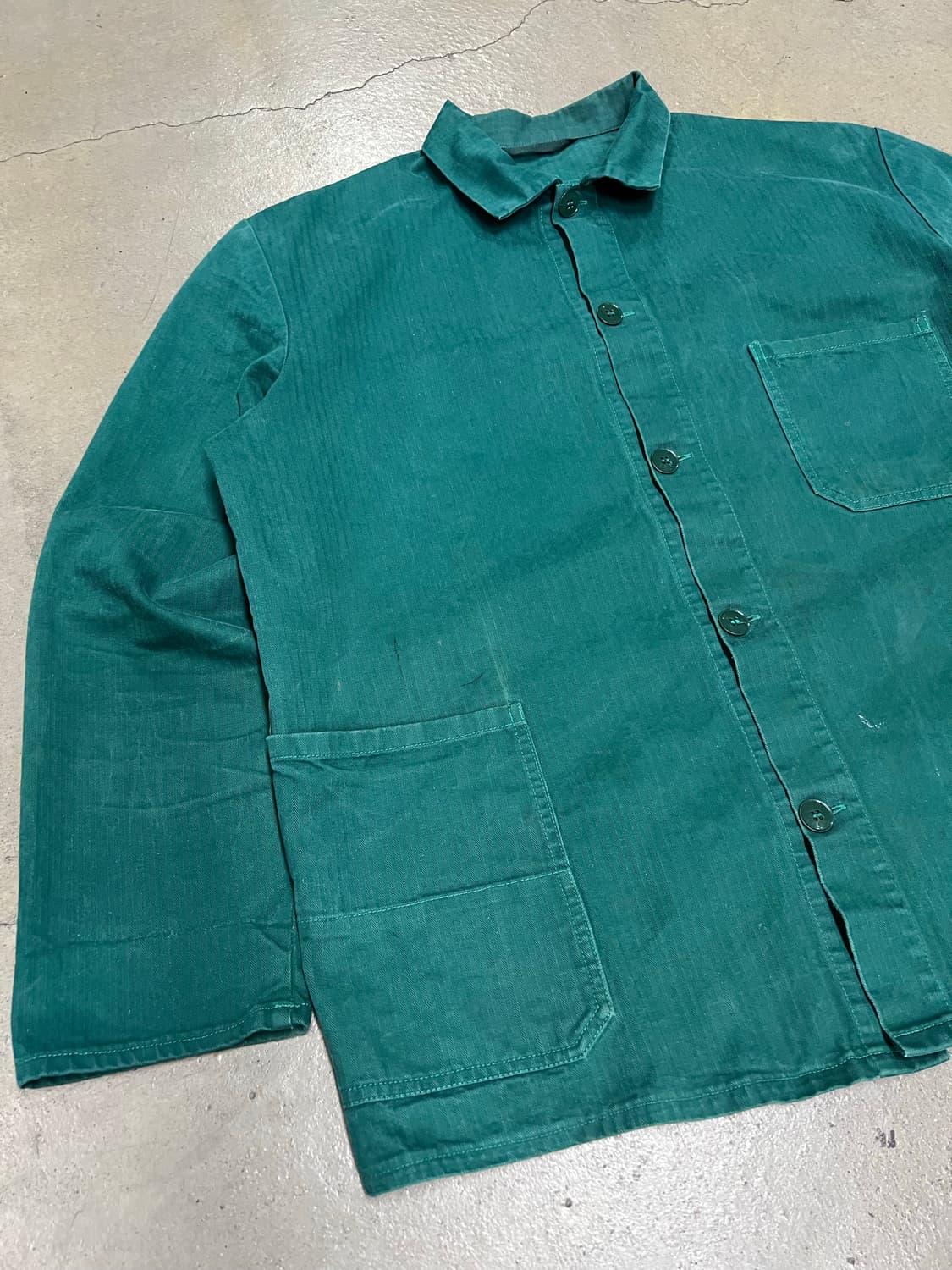 OLD FRENCH "HBT" "GREEN" 헤링본트윌코튼 프렌치워크자켓 상품이미지4