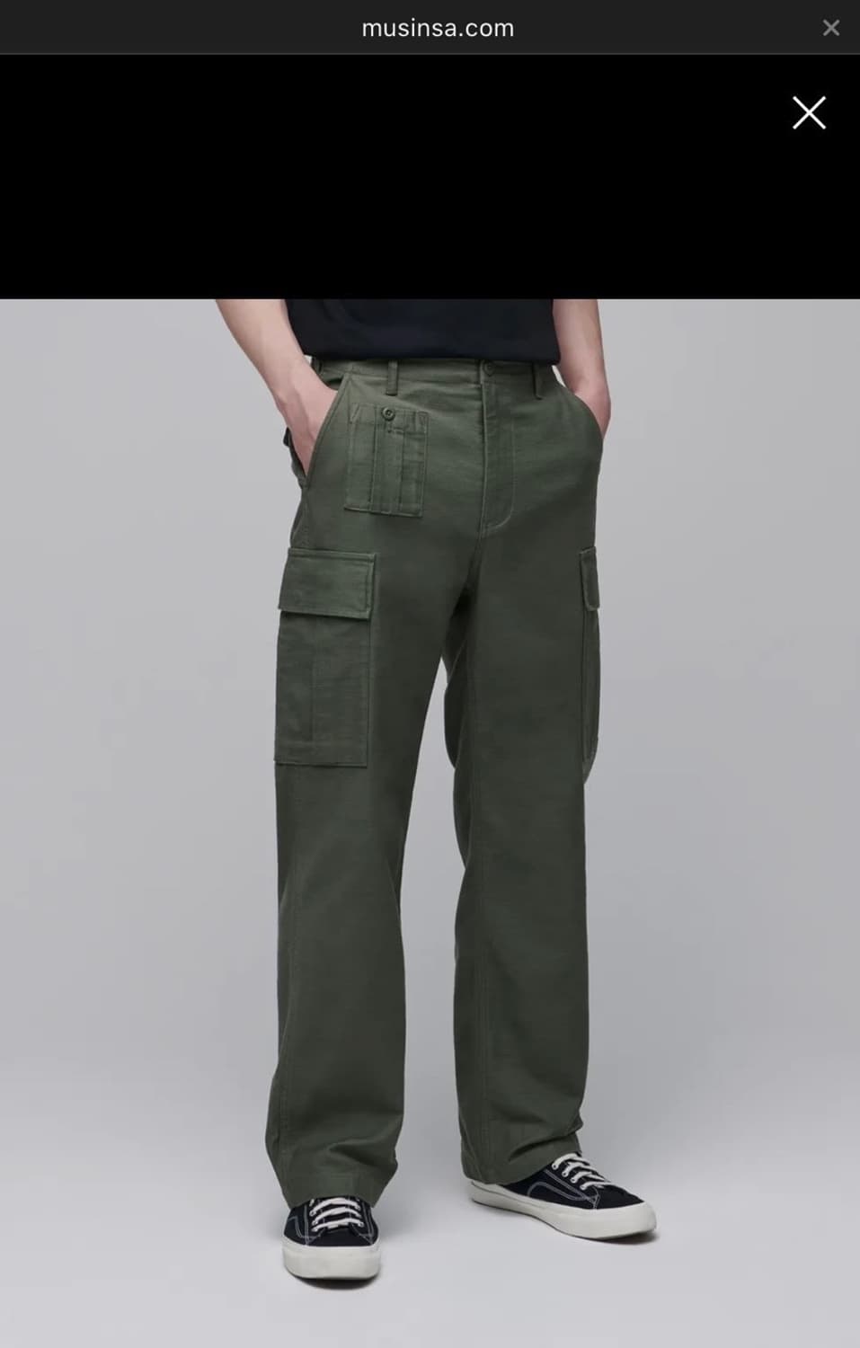 무신사스탠다드 아미 카코 팬츠 카키 새상품 (36) 상품이미지5