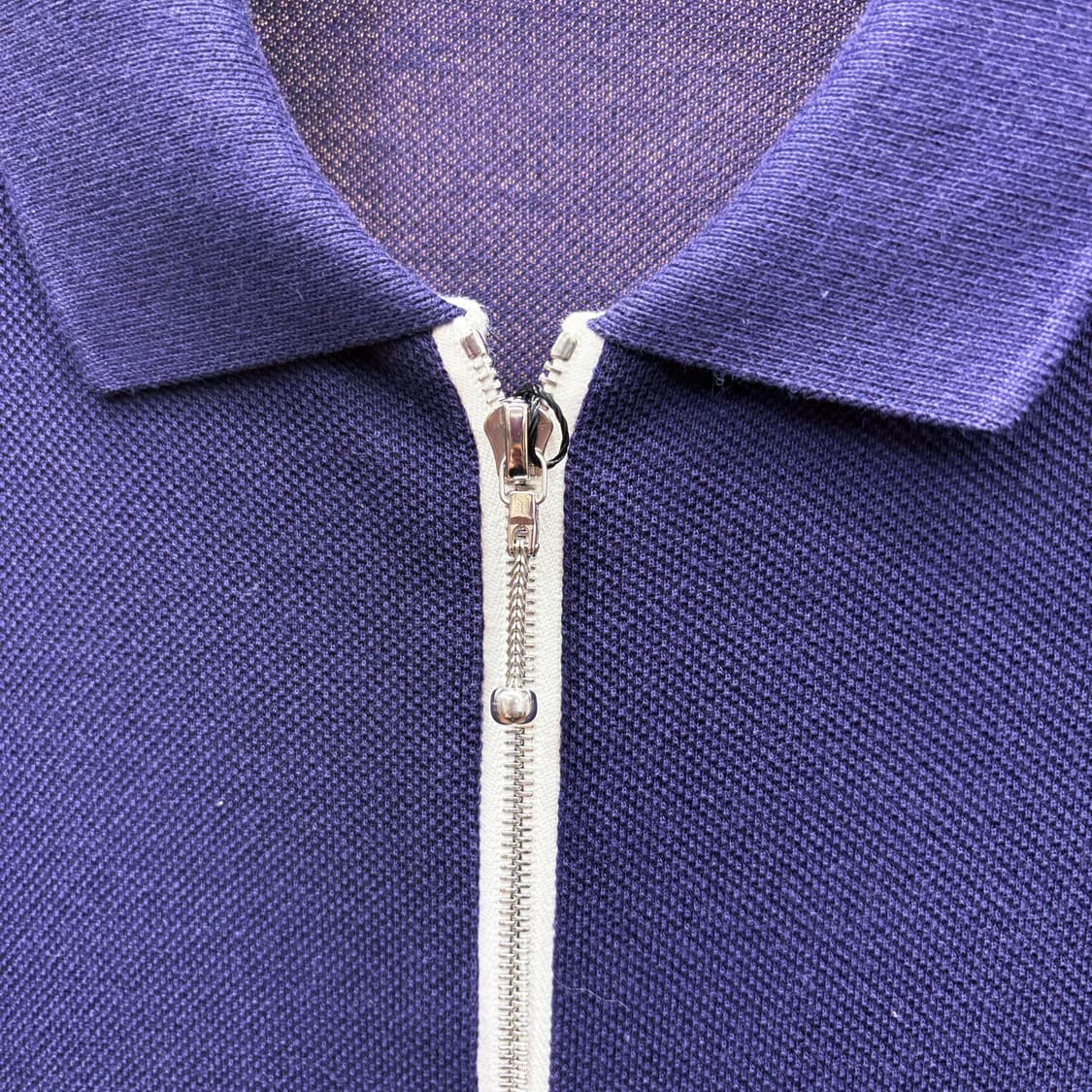 라코스테 배색 집업 카라 원피스 허리 스트링 로고 디테일 네이비 화이트 상품이미지8