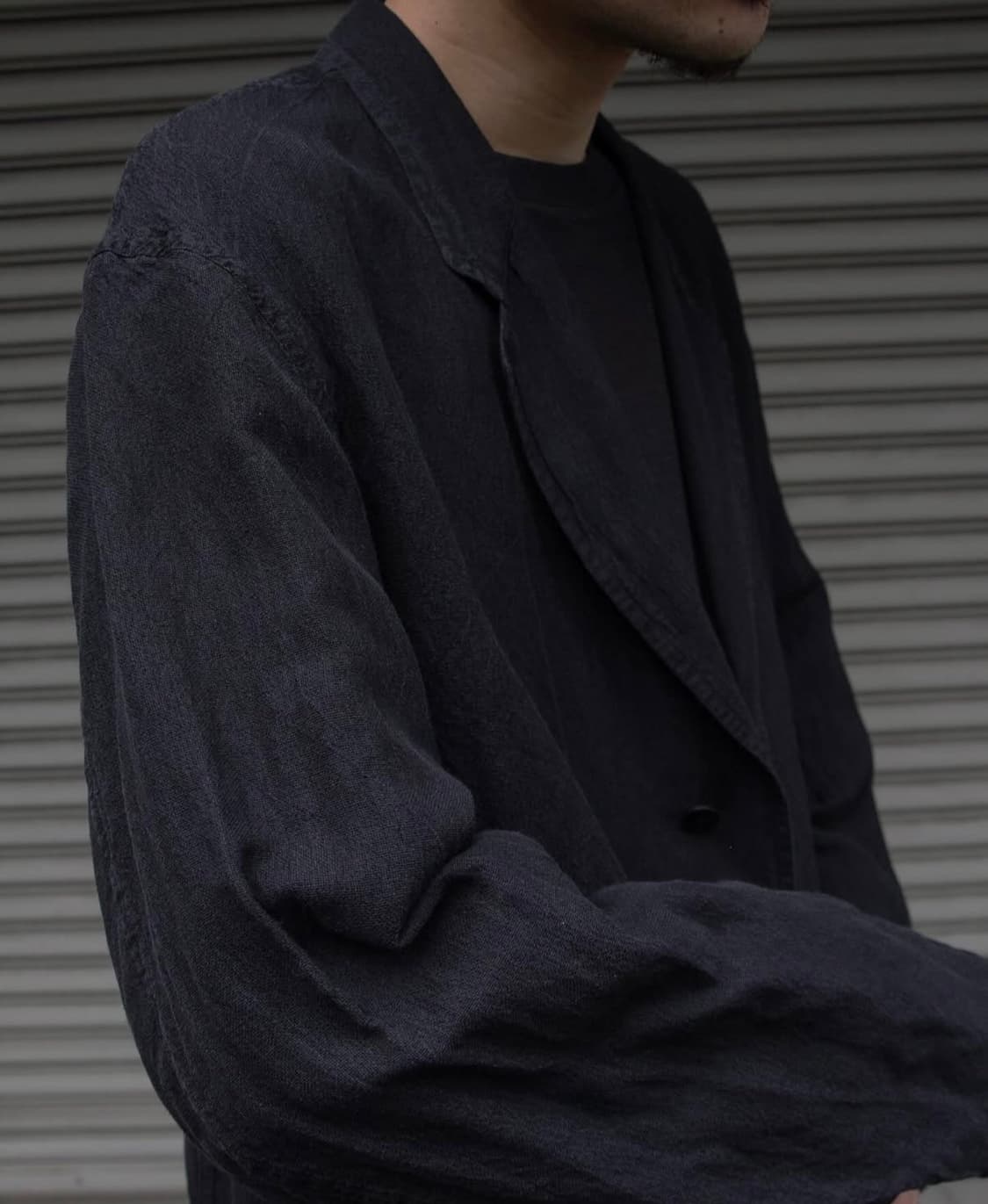 [2] 코모리 26ss 실크 코튼 자켓 페이드블랙 상품이미지2