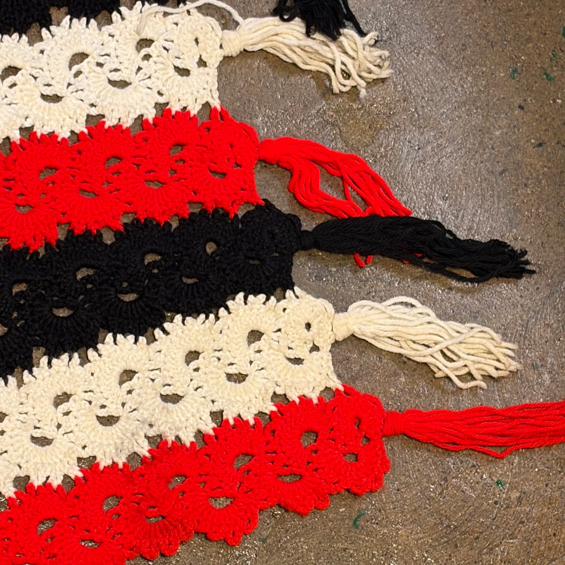 90s USA 스트라이프 니트 카페트 러그 매트 담요 상품이미지4