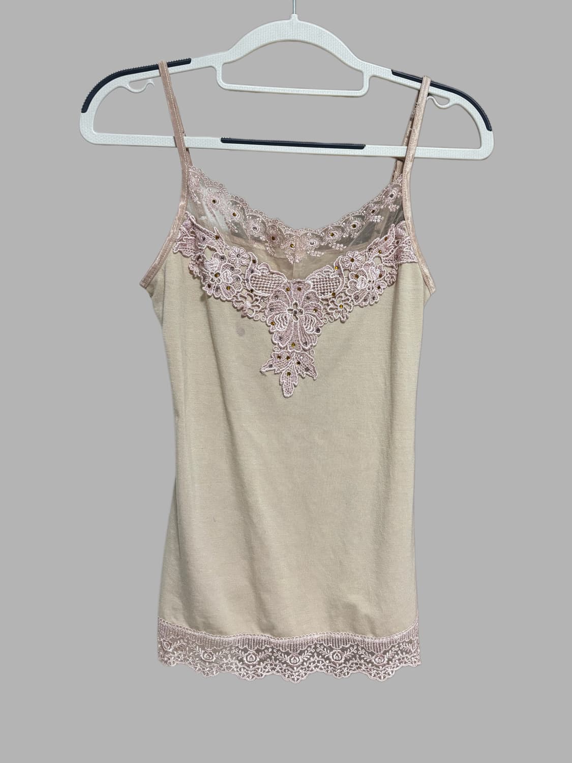 빈티지 레이스 핑크 베이지 슬리브리스 상품이미지1