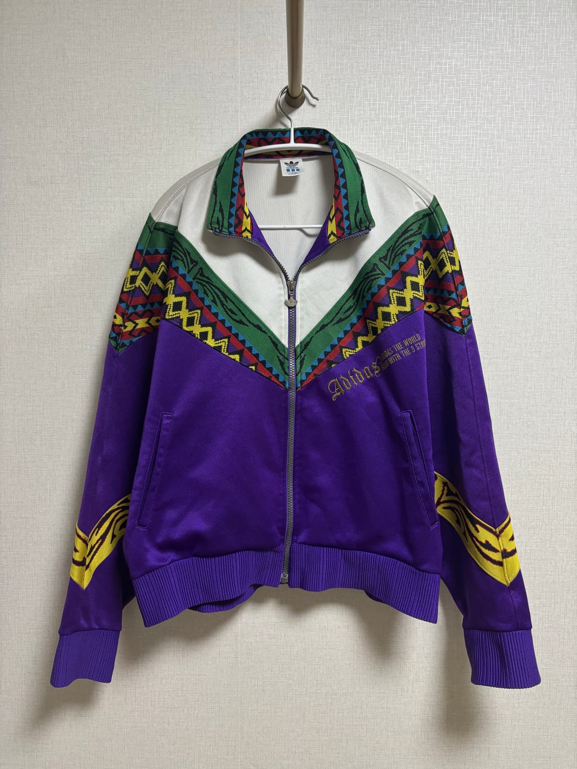 90s 아디다스 재팬 퍼플 네이티브 패턴 자켓 상품이미지1