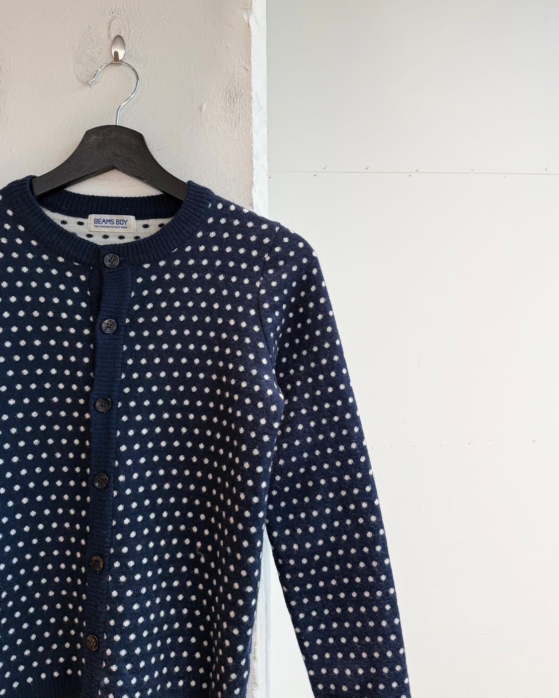 빔즈 보이 네이비 도트패턴 가디건  상품이미지5