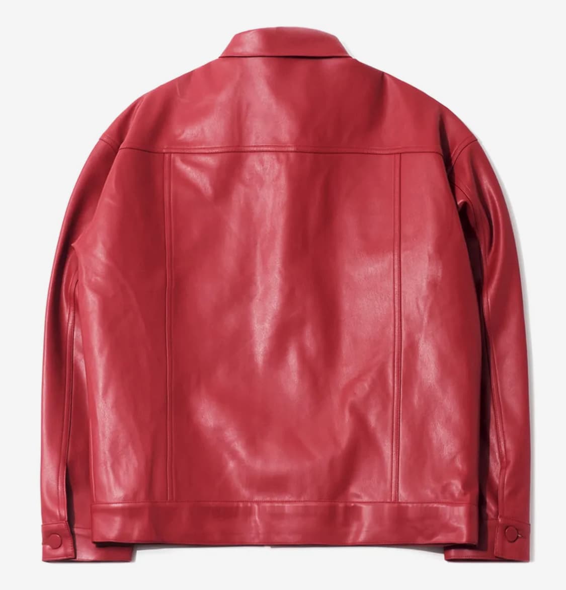 큐티에잇 가먼츠  비건레더 트러커자켓 레드 상품이미지3