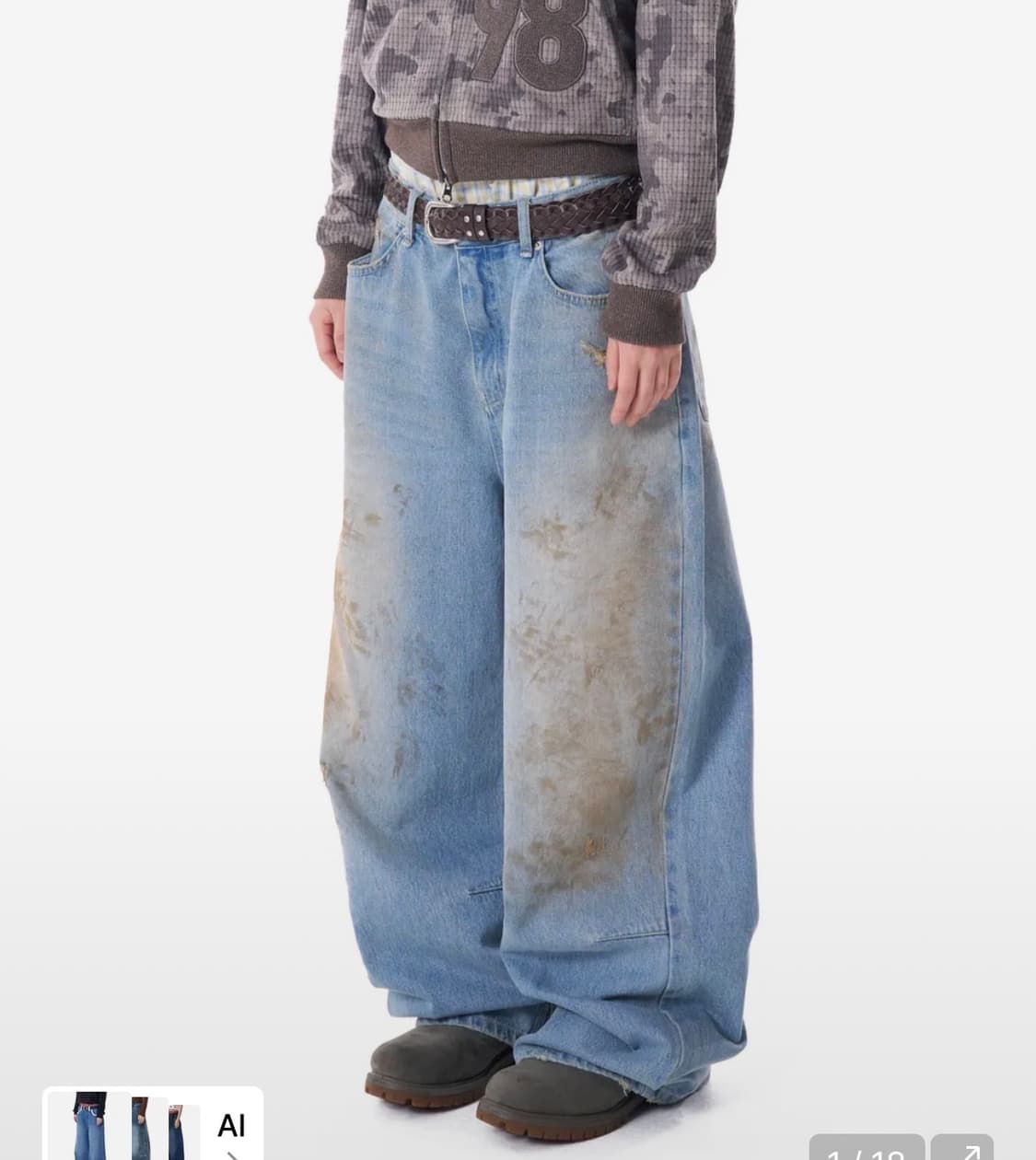 아캄 Dirty Washed Denim Pants 상품이미지1