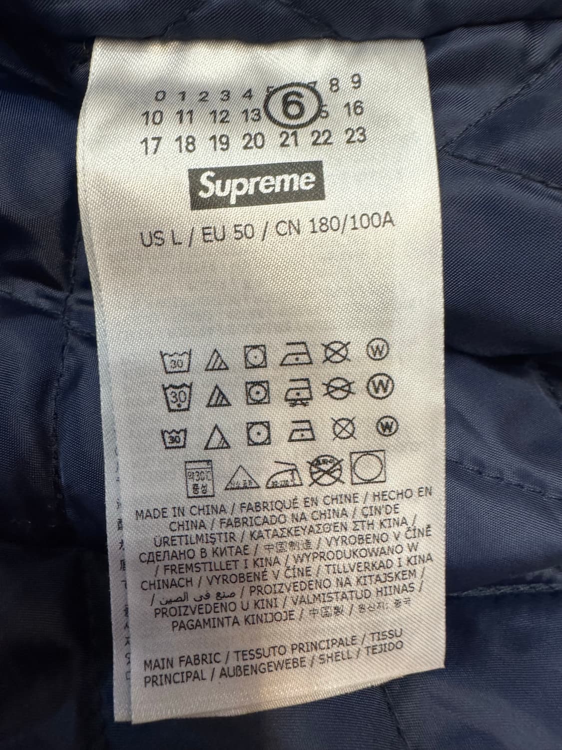 [L] 슈프림 x MM6 메종 마르지엘라 패디드 셔츠 스트라이프 상품이미지7