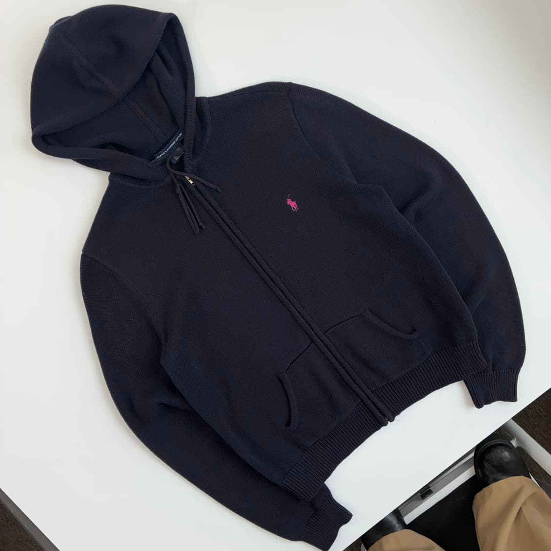 Polo 폴로 랄프로렌 우먼스 00‘s 네이비 니트 후드집업 상품이미지2