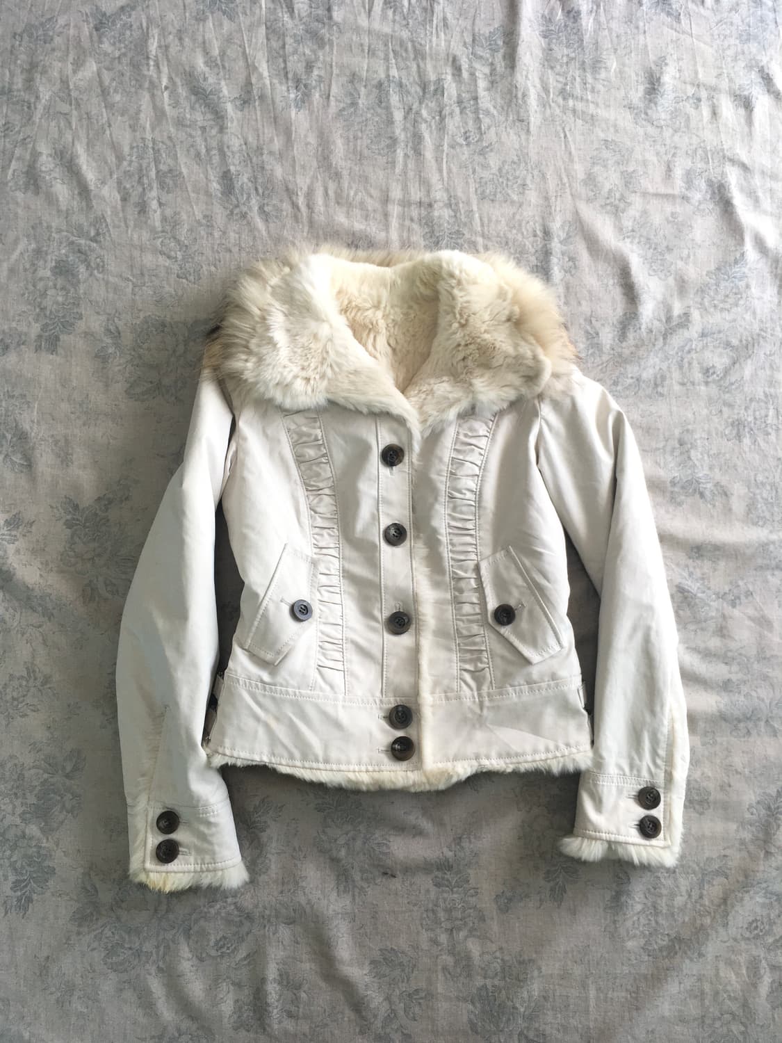jpn vintage light grey shirring fur jk 상품이미지1