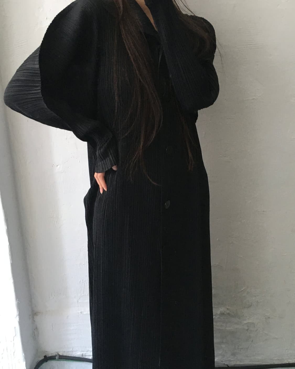 PLEATS PLEASE 플리츠플리즈 블랙 롱 코트 상품이미지1