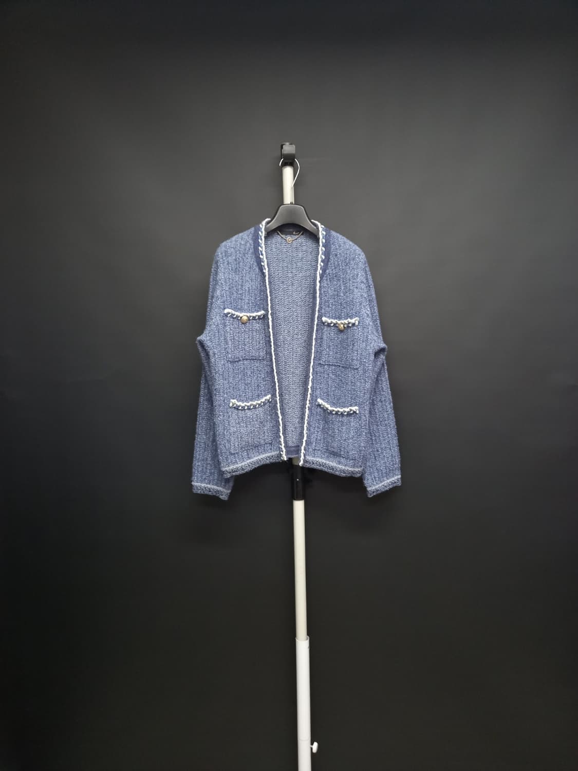 새 지컷 춘추 겨울간절기 트위드직조 가디건자켓 F 44-77 상품이미지1