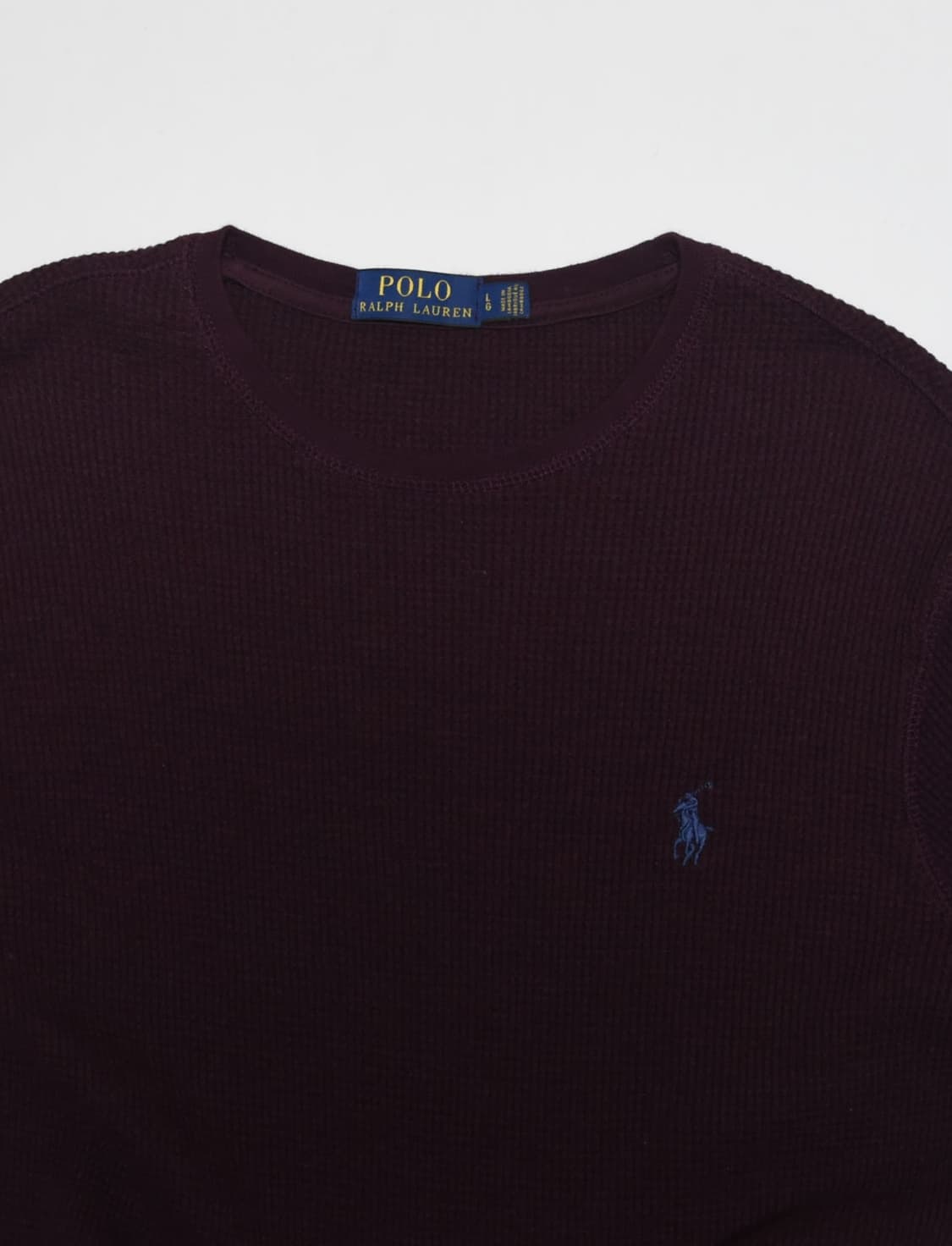 폴로 랄프로렌 남성 와플 티셔츠 버건디 L 상품이미지1
