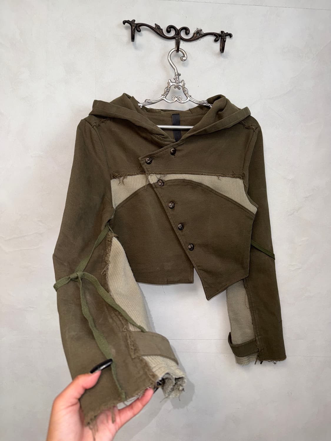 YEEL ASYMMETRY CHIC JACKET KHAKI 상품이미지2