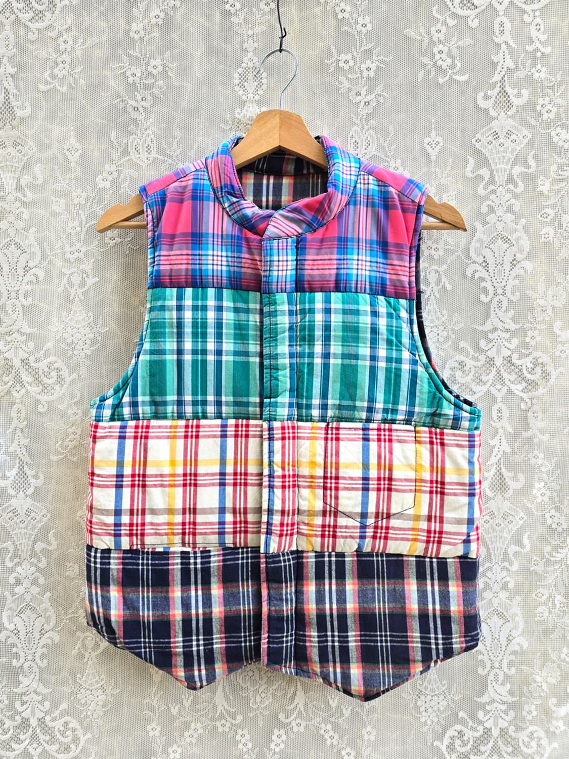 큐브 슈가 체크 패딩 상품이미지1