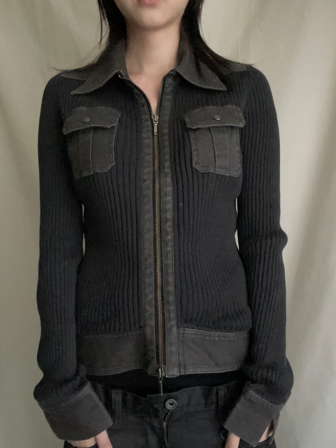 Two-way brown knit zipup 상품이미지6
