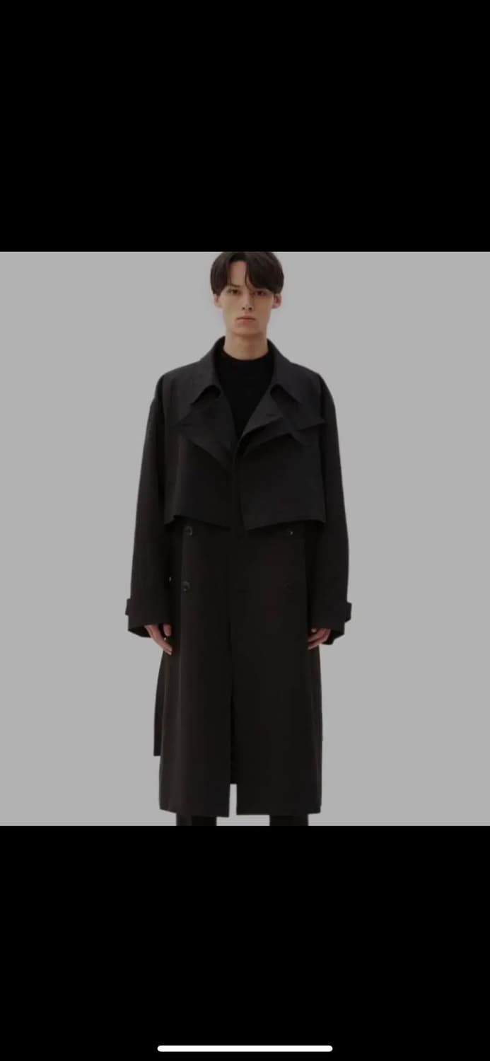 일꼬르소 더블레이어드 트렌치코트 L 블랙 상품이미지2