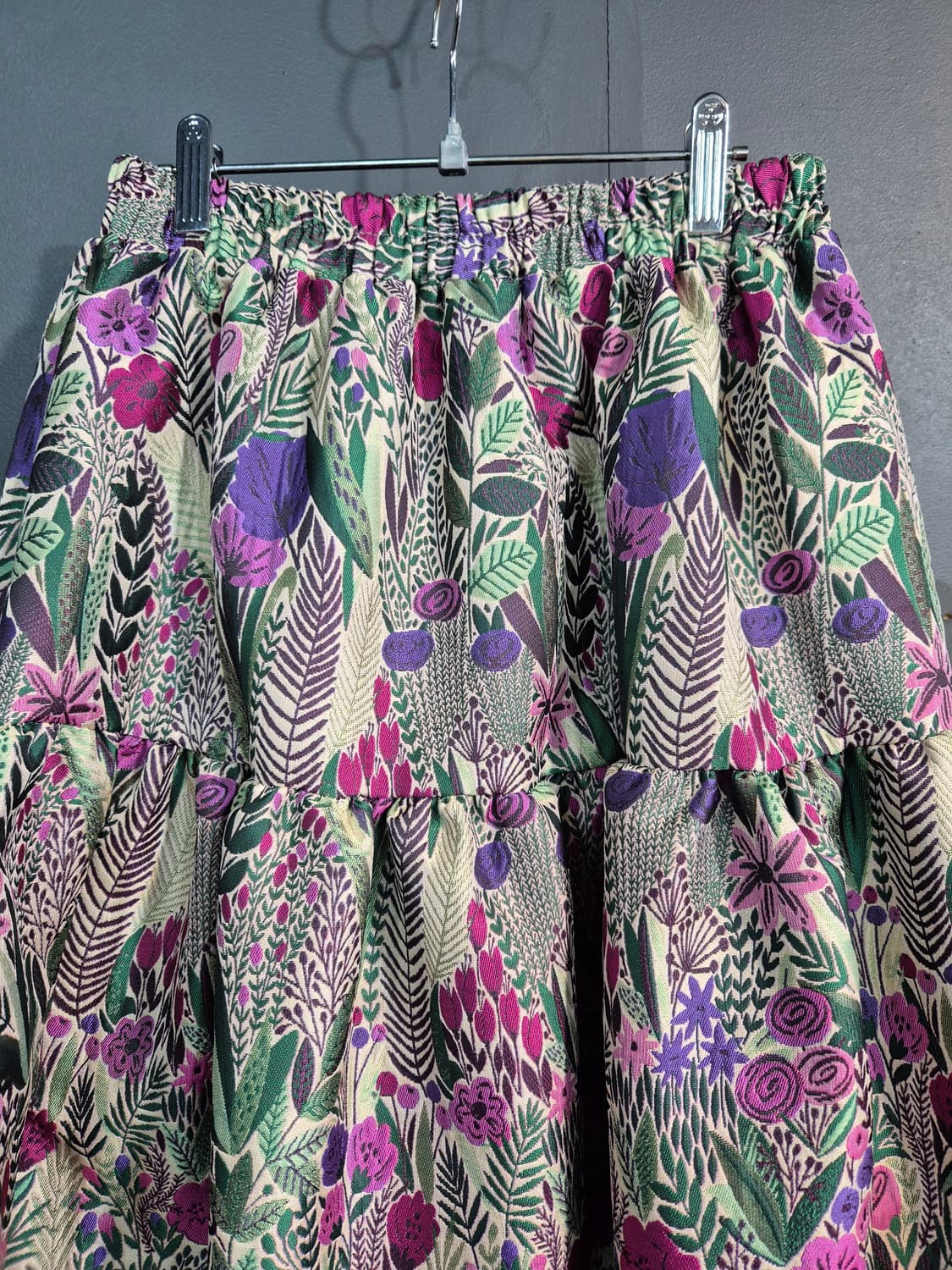 플라워 패턴 롱 스커트 55 66 77 상품이미지3