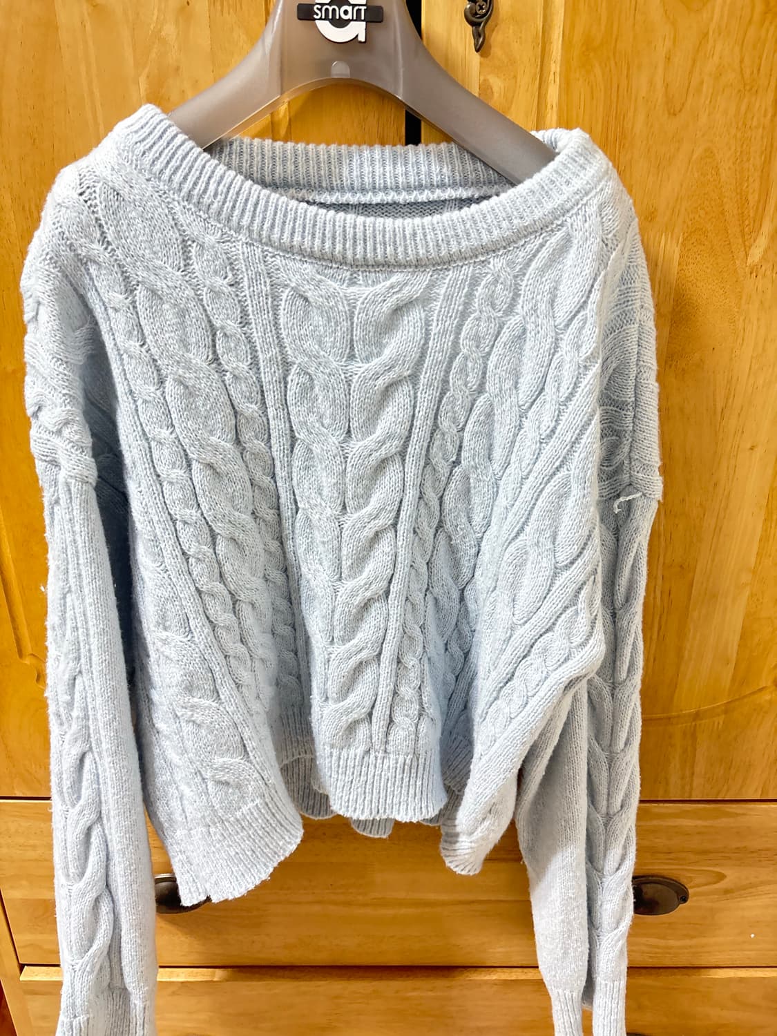 빈티지 소라색 꽈배기 니트 스웨터  상품이미지1