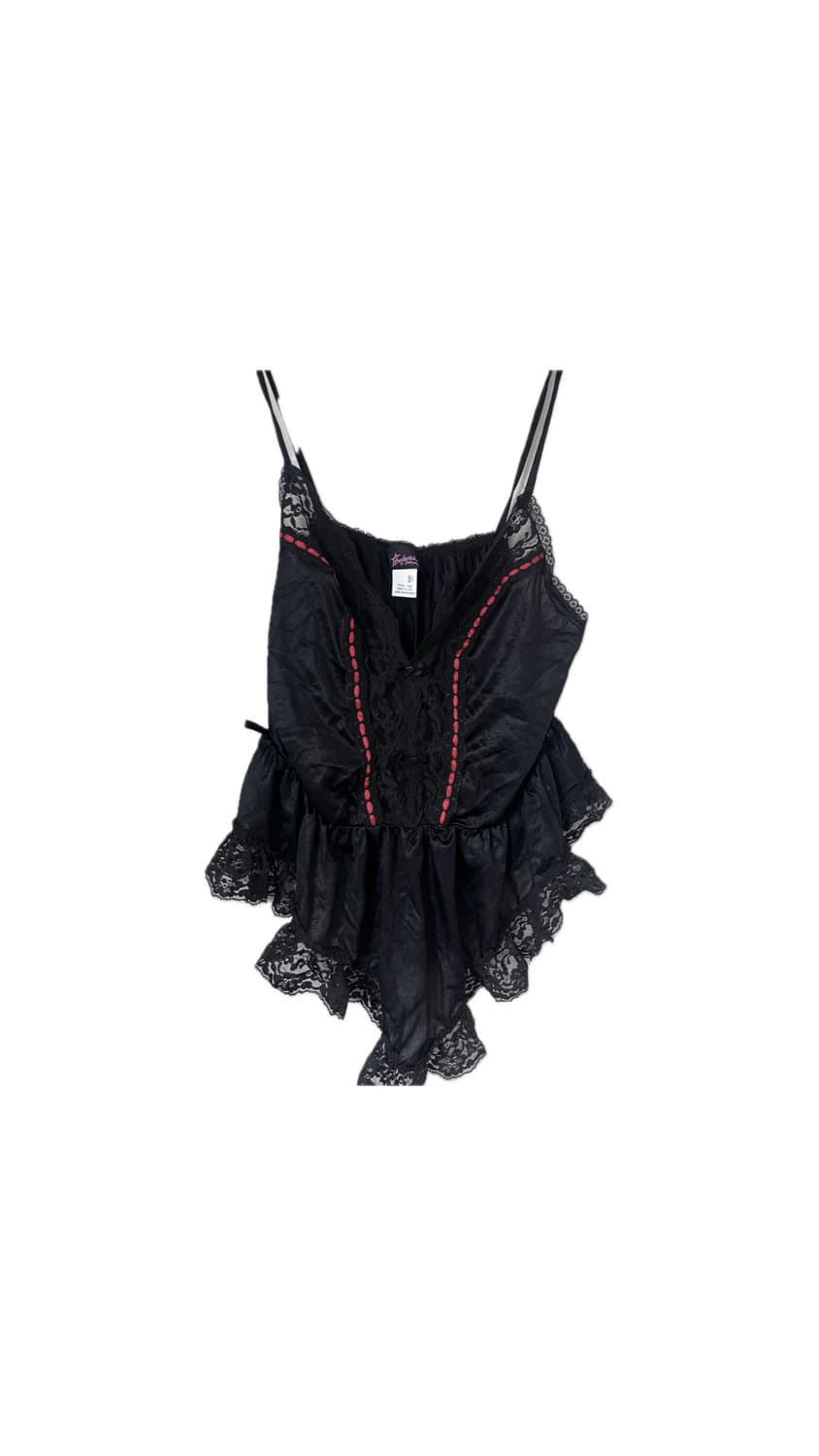 고스로리 고딕 펑크 갸루 슬립 나시 원피스 란제리 레드 레이스 공겜여주 상품이미지1