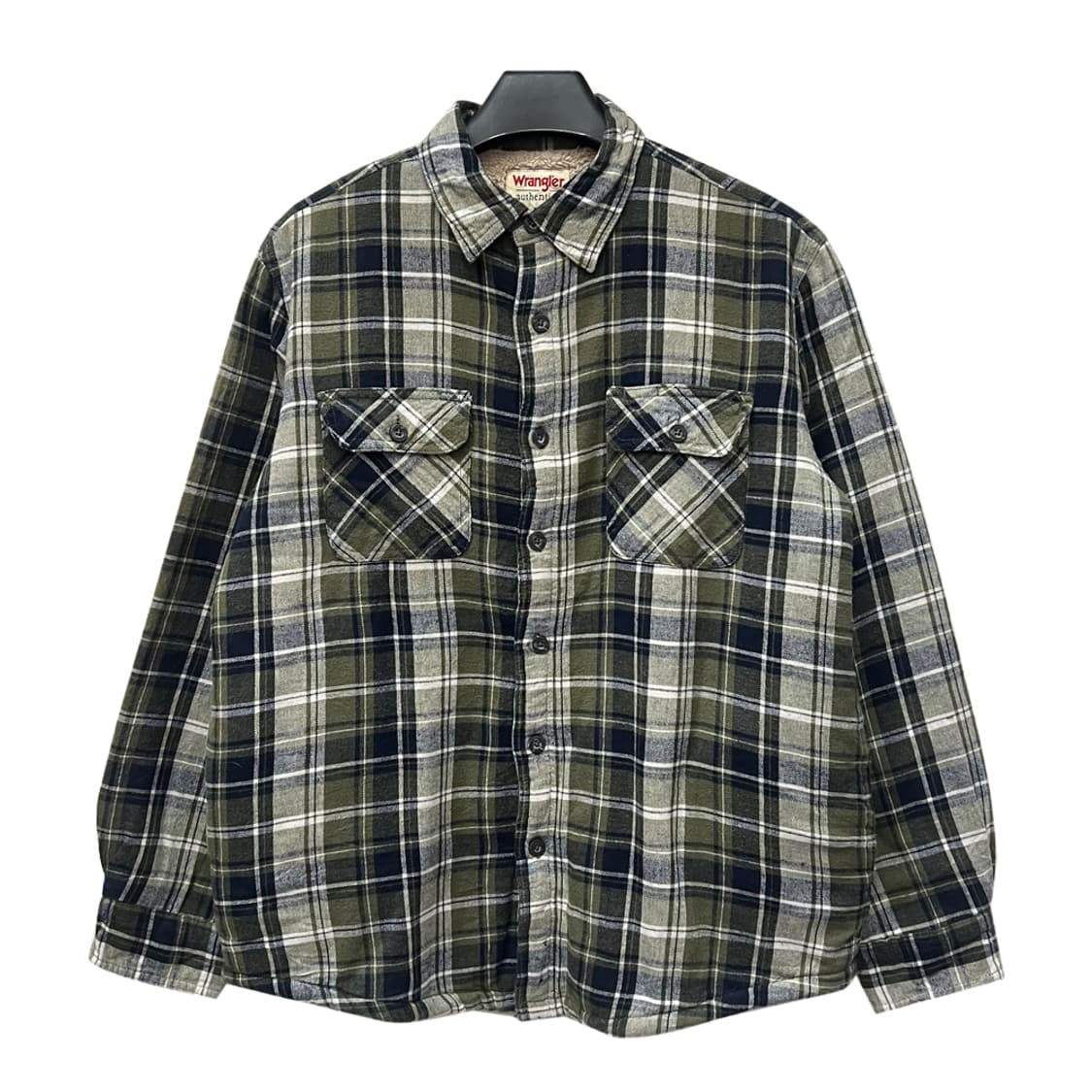 랭글러 카키 체크 웨스턴 플리스 셔츠 자켓 M 상품이미지1