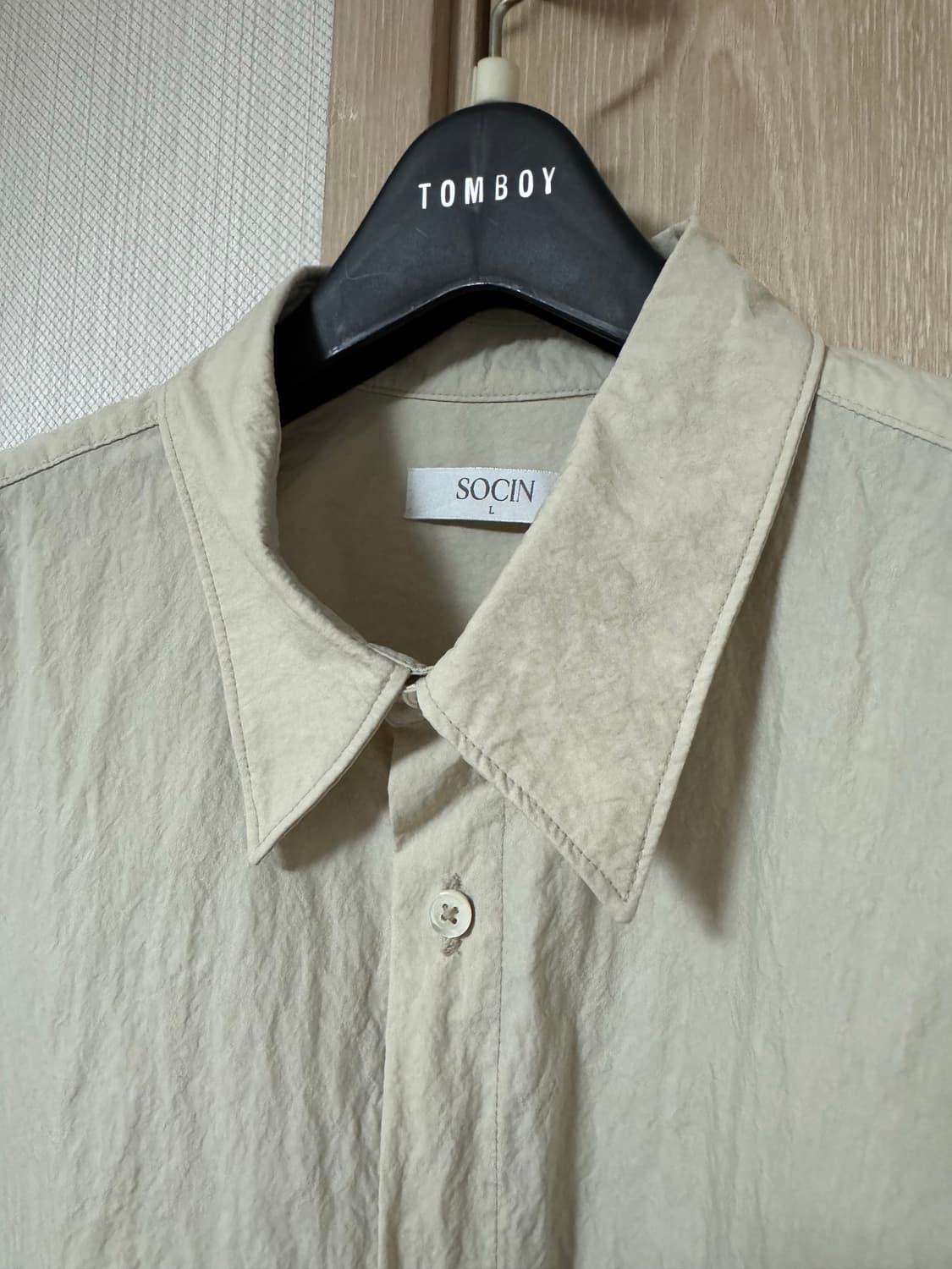 SOCIN 베이지 반팔 셔츠[L] 상품이미지3