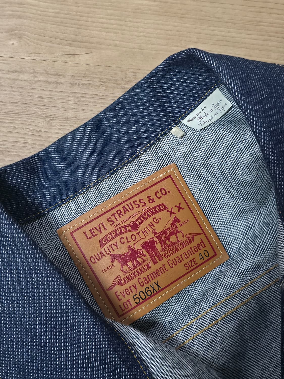 리바이스  LVC 1936 타입 1 자켓 오리지널 리지드 M(95) 상품이미지2