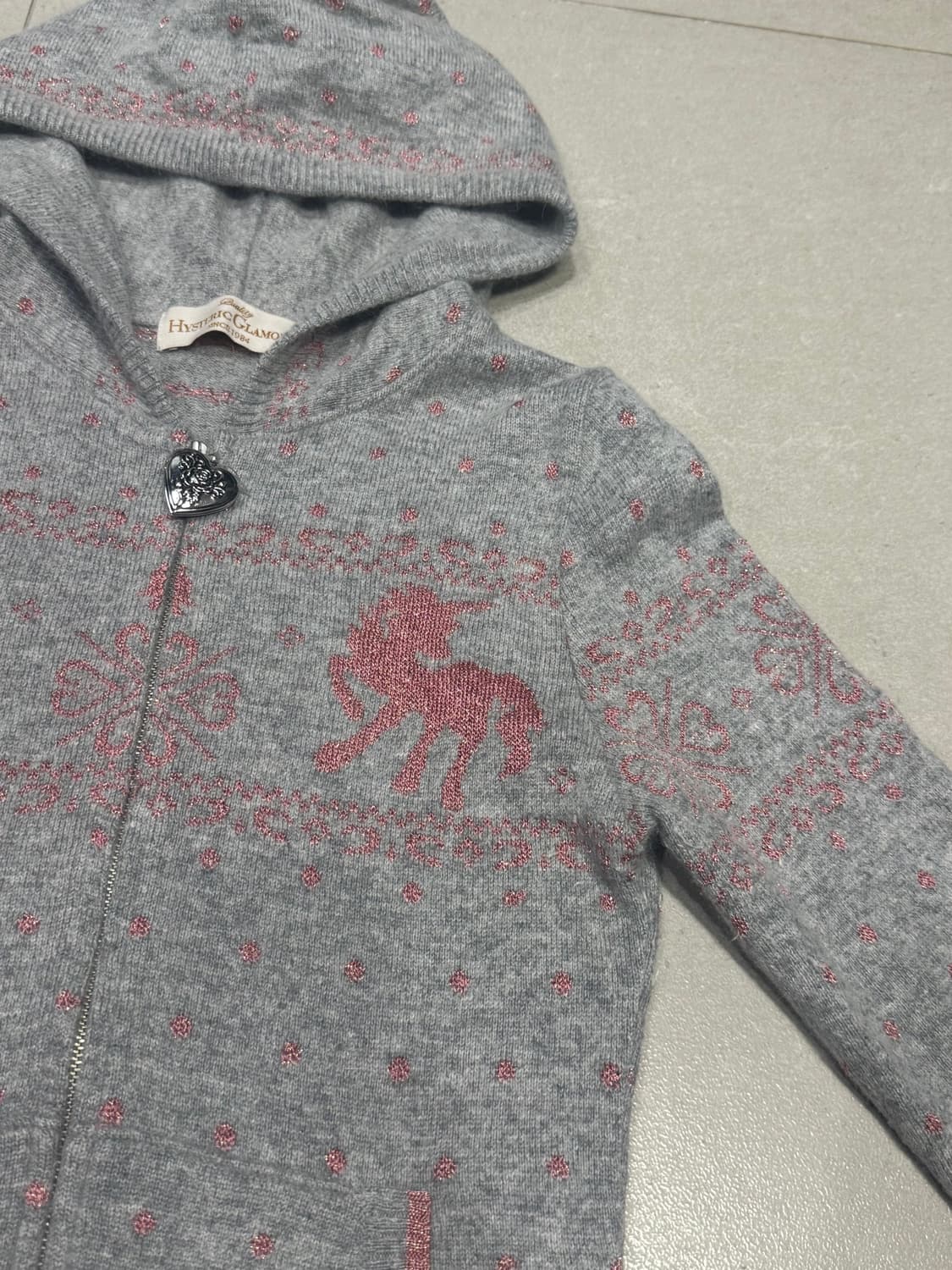 히스테릭 글래머 아카이브 폴카닷 유니콘 클로버 패턴 후드 집업 자켓 상품이미지4