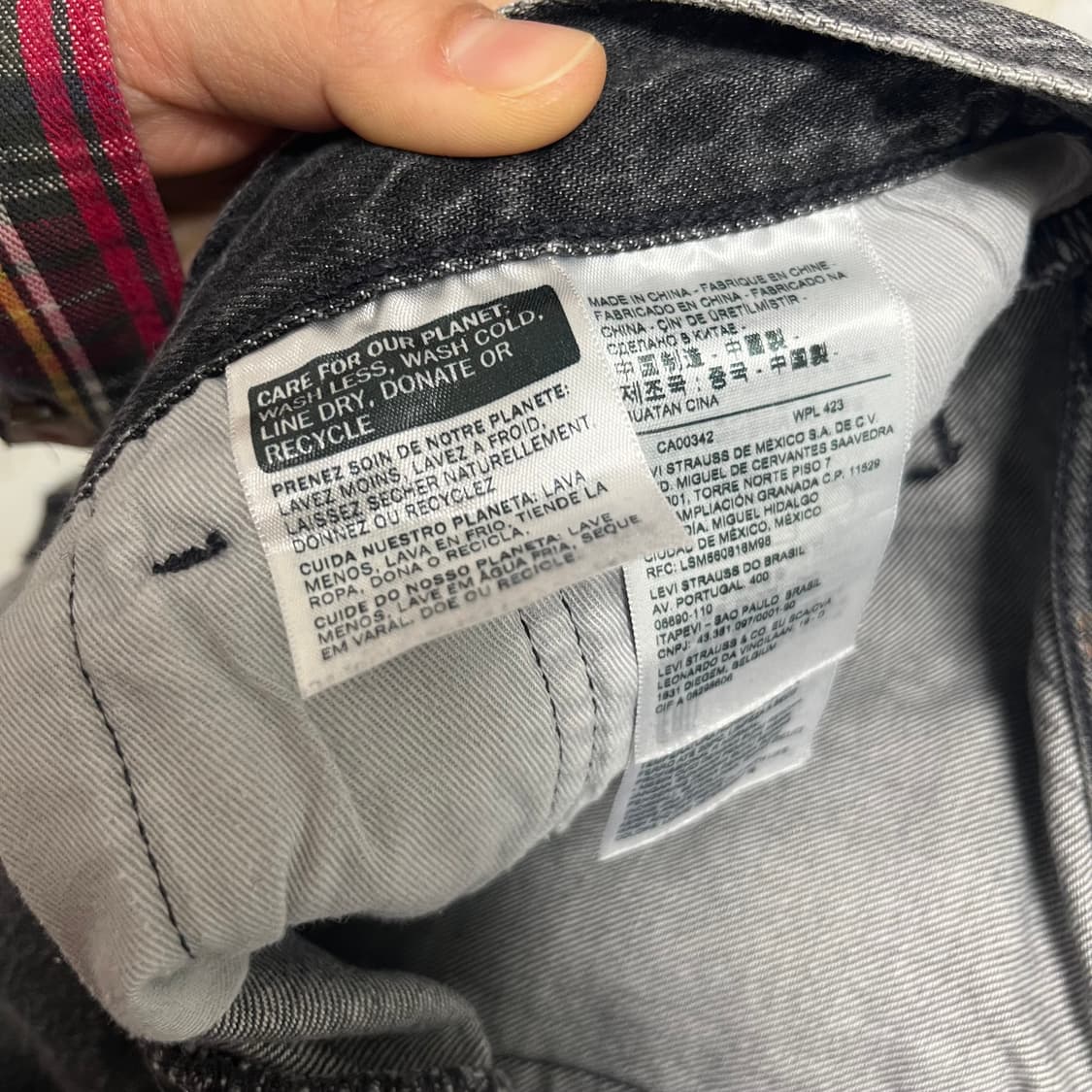 리바이스 501 블랙 데님 반바지 32 상품이미지3