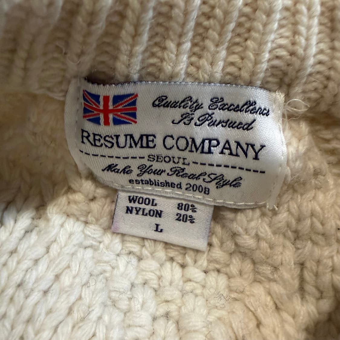 RESUME COMPANY 컬러블럭 꽈배기 니트 상품이미지2