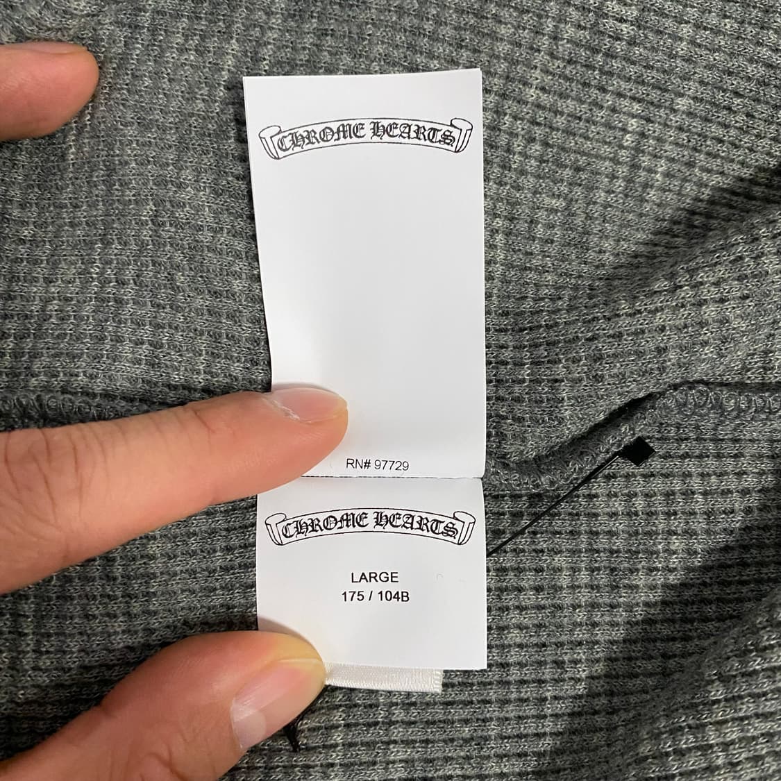 [L] 크롬하츠 CH 레터 와플 써멀 롱슬리브 티셔츠 그레이 상품이미지9