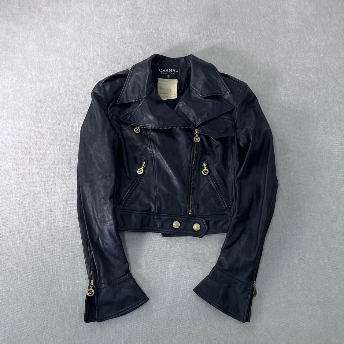 W 90 샤넬 부티크 90s 램스킨 가죽 자켓 상품이미지1