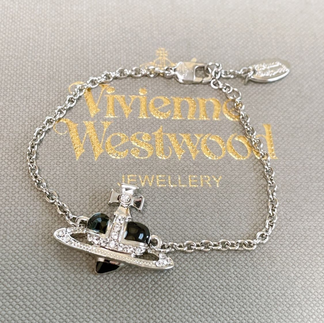 비비안웨스트우드 아카이브 블랙 디아망떼 참 브레이슬릿 팔찌 상품이미지1