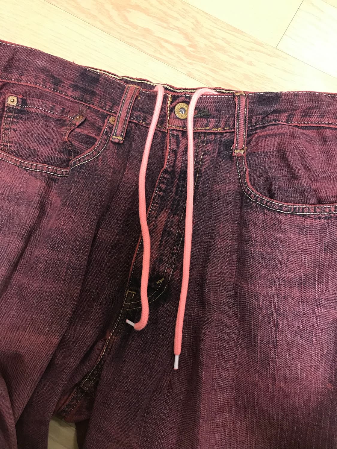 빈티지 리바이스 버건디 와이드 데님팬츠 상품이미지3