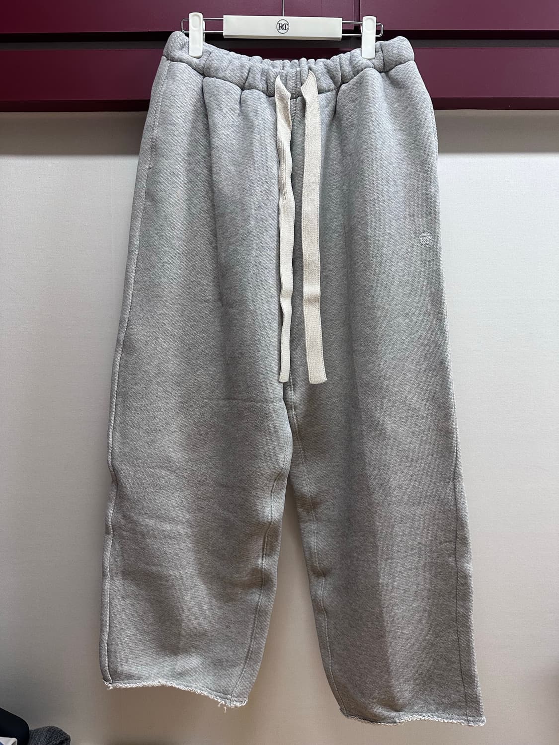 [새상품/L] 렉토 RECTO 로고 자수 코튼 저지 와이드 팬츠 (라이트 상품이미지4