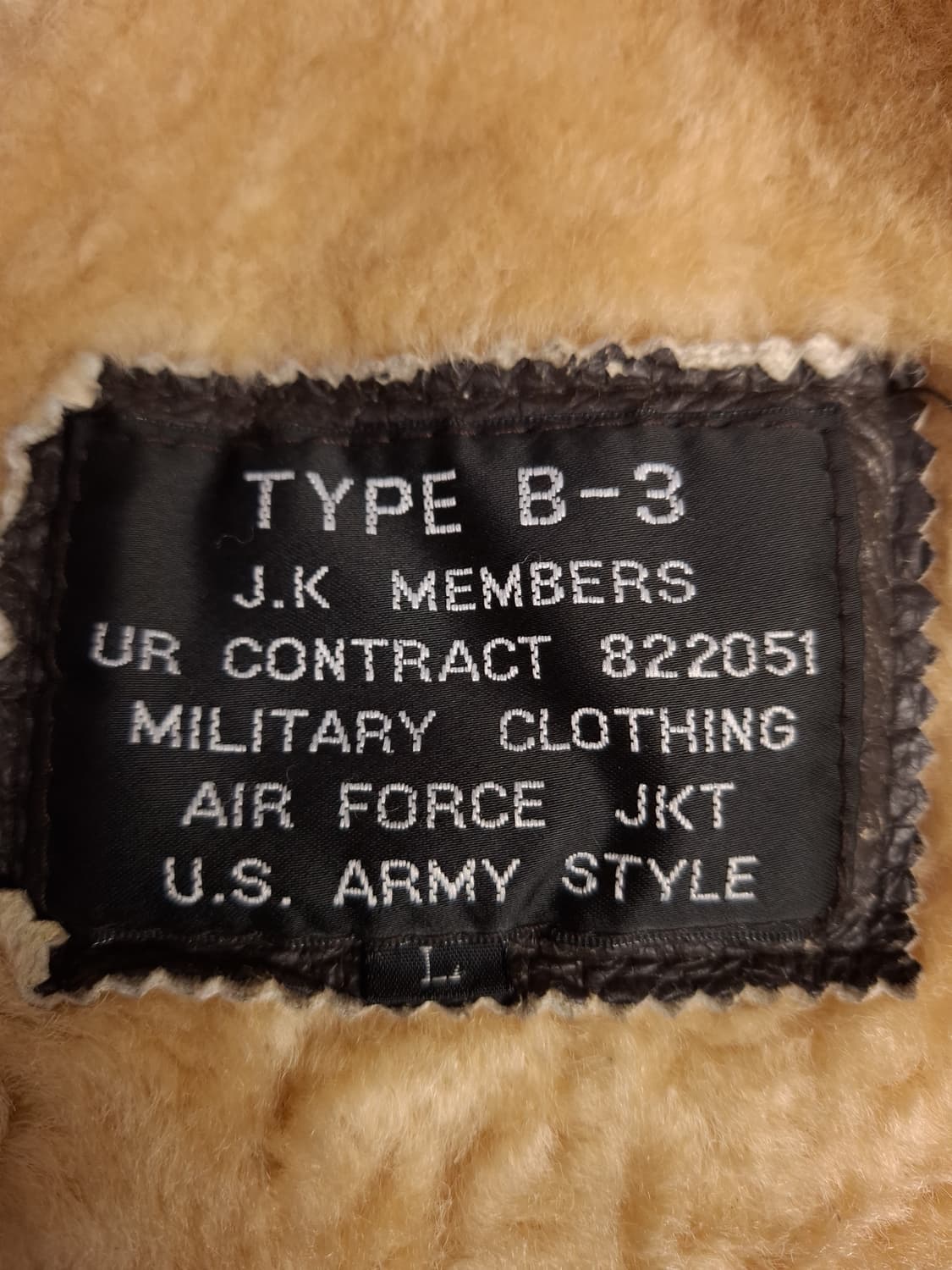 90's 일본판 미공군 B-3 TYPE 리얼레더 항공 폭격기 무스탕 상품이미지5