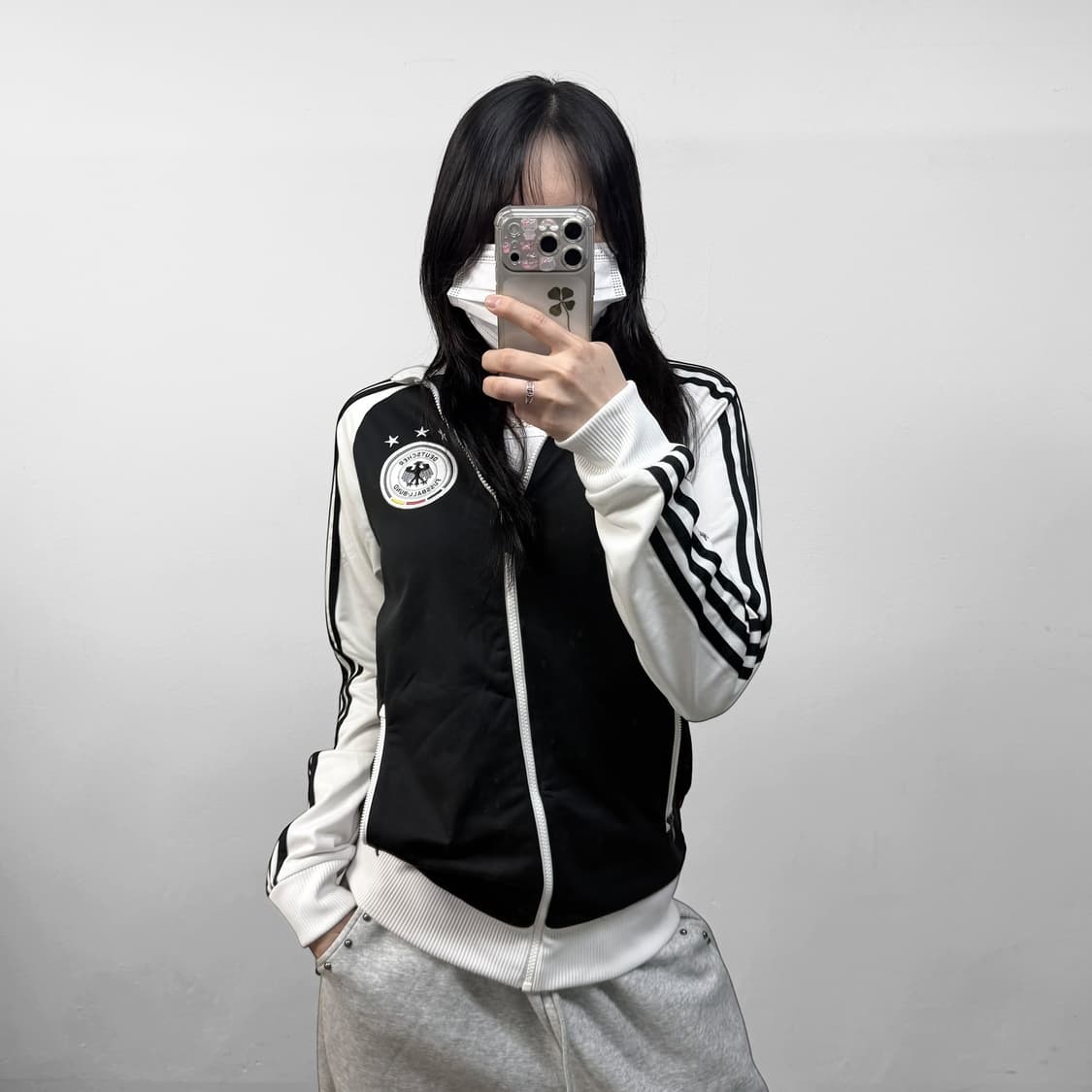 아디다스 독일 트랙탑 져지 화이트 블랙 상품이미지1