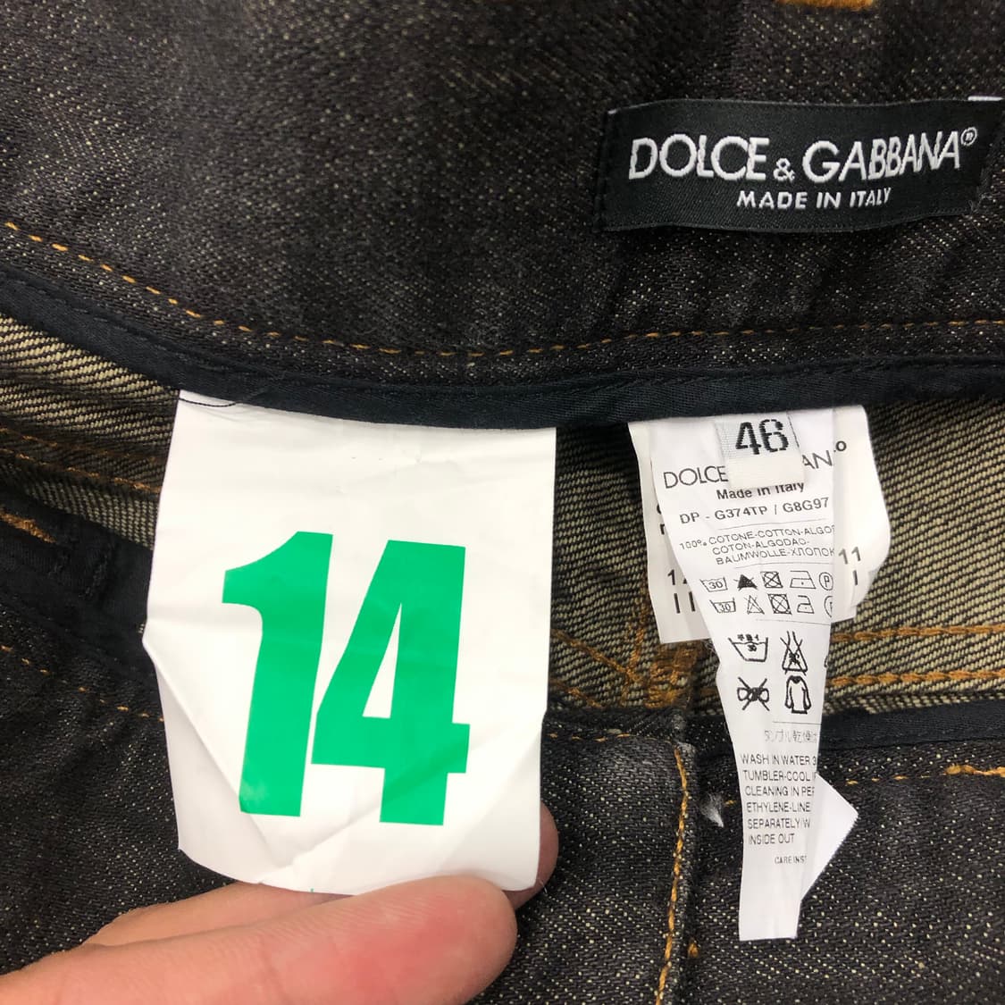 돌체앤가바나 아카이브 14 블랙 워싱 디스 데님 팬츠 상품이미지7