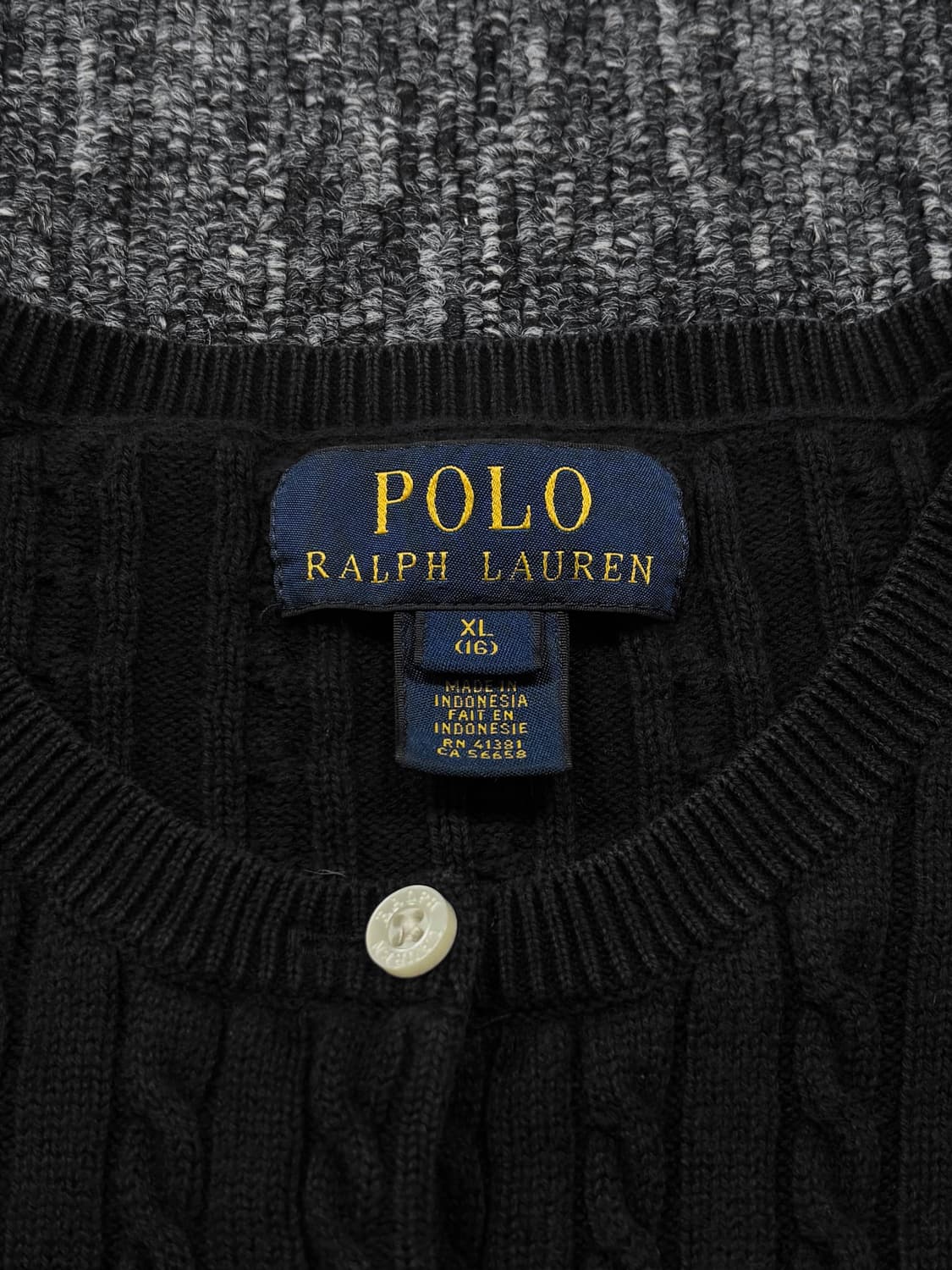 폴로 핑크 포니 블랙 꽈배기 가디건 상품이미지5