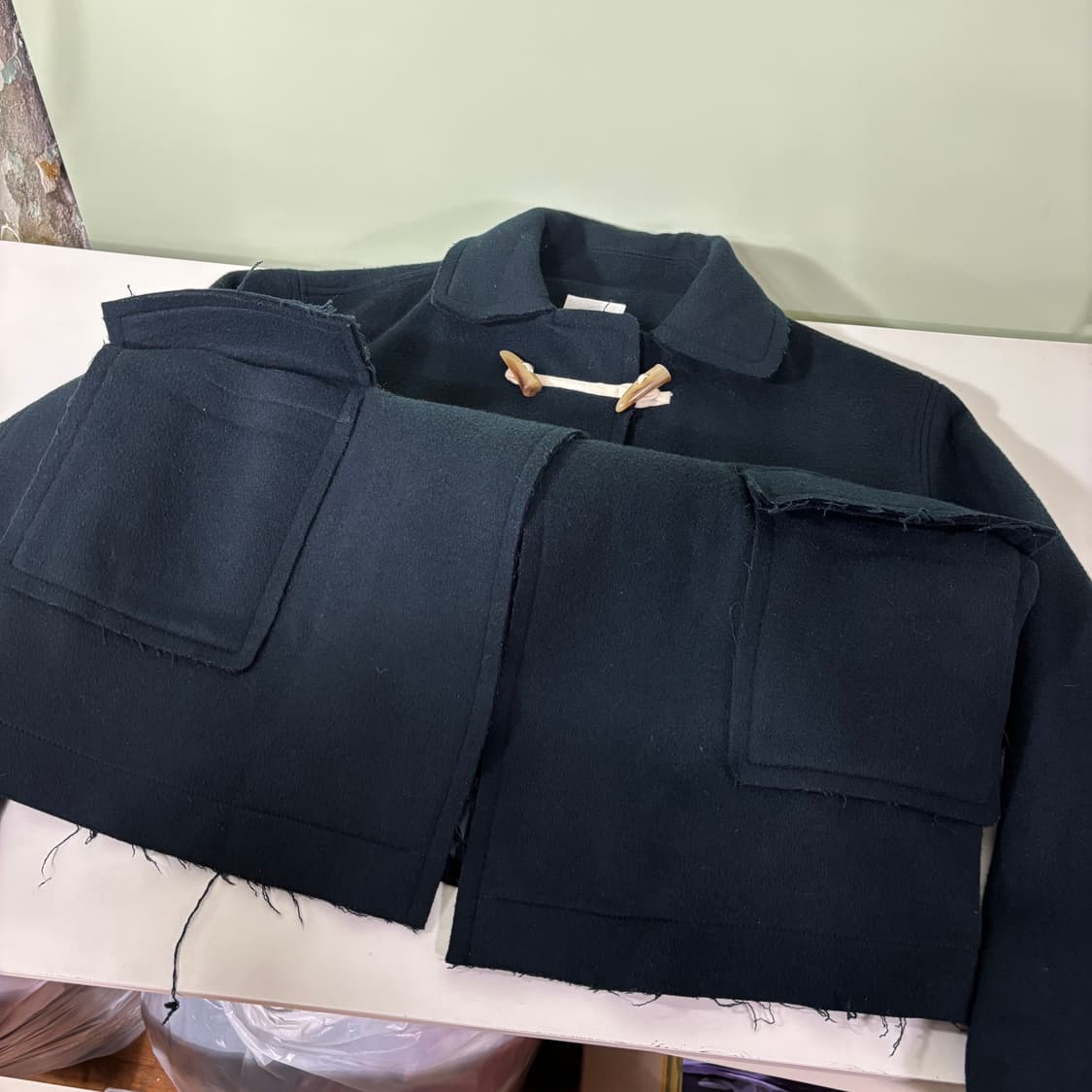 우먼FREE 스튜디오톰보이 네이비 발마칸 더플코트 상품이미지3