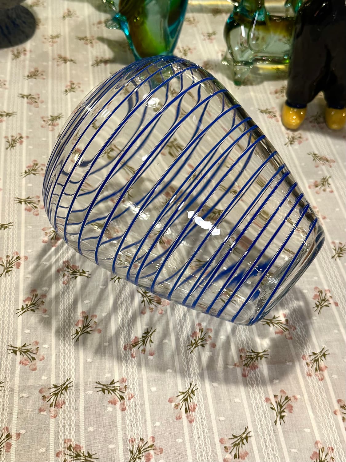 Vintage blue coil artglass vase 상품이미지7