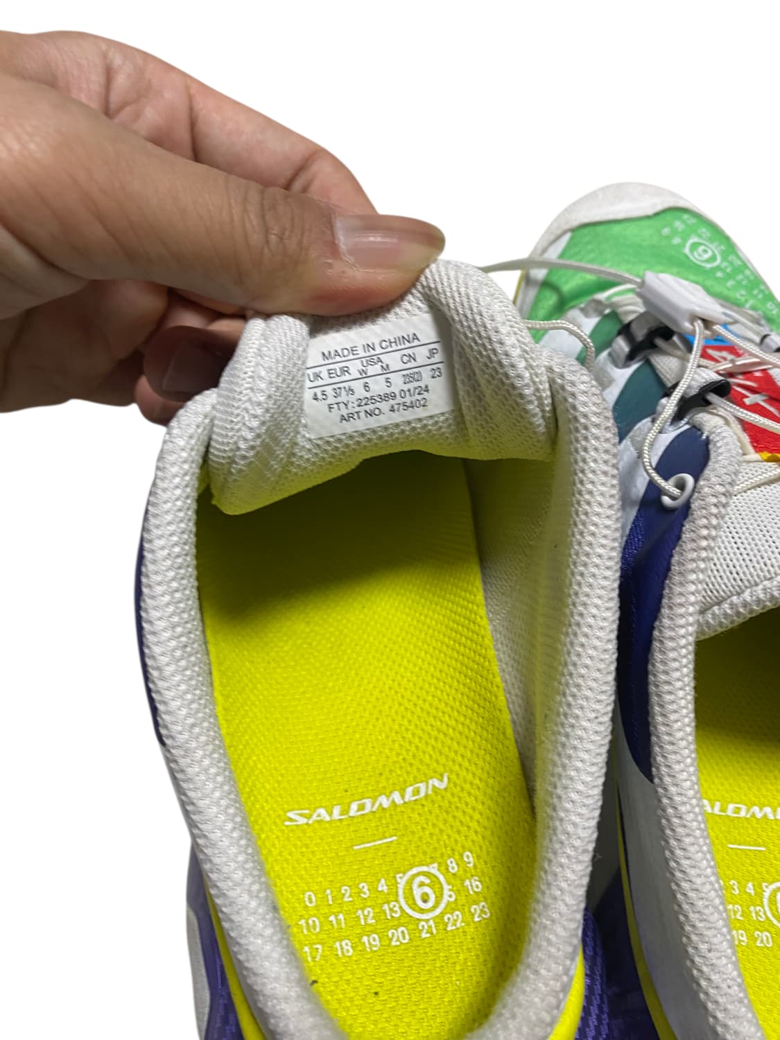 살로몬 x MM6 메종 마르지엘라 XT-4 뮬 스펙트럼 블루 화이트 상품이미지6