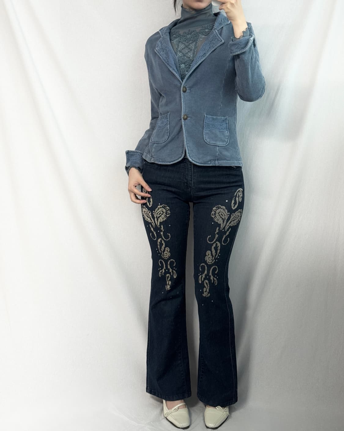 레이스 디테일 워싱 자켓 상품이미지8