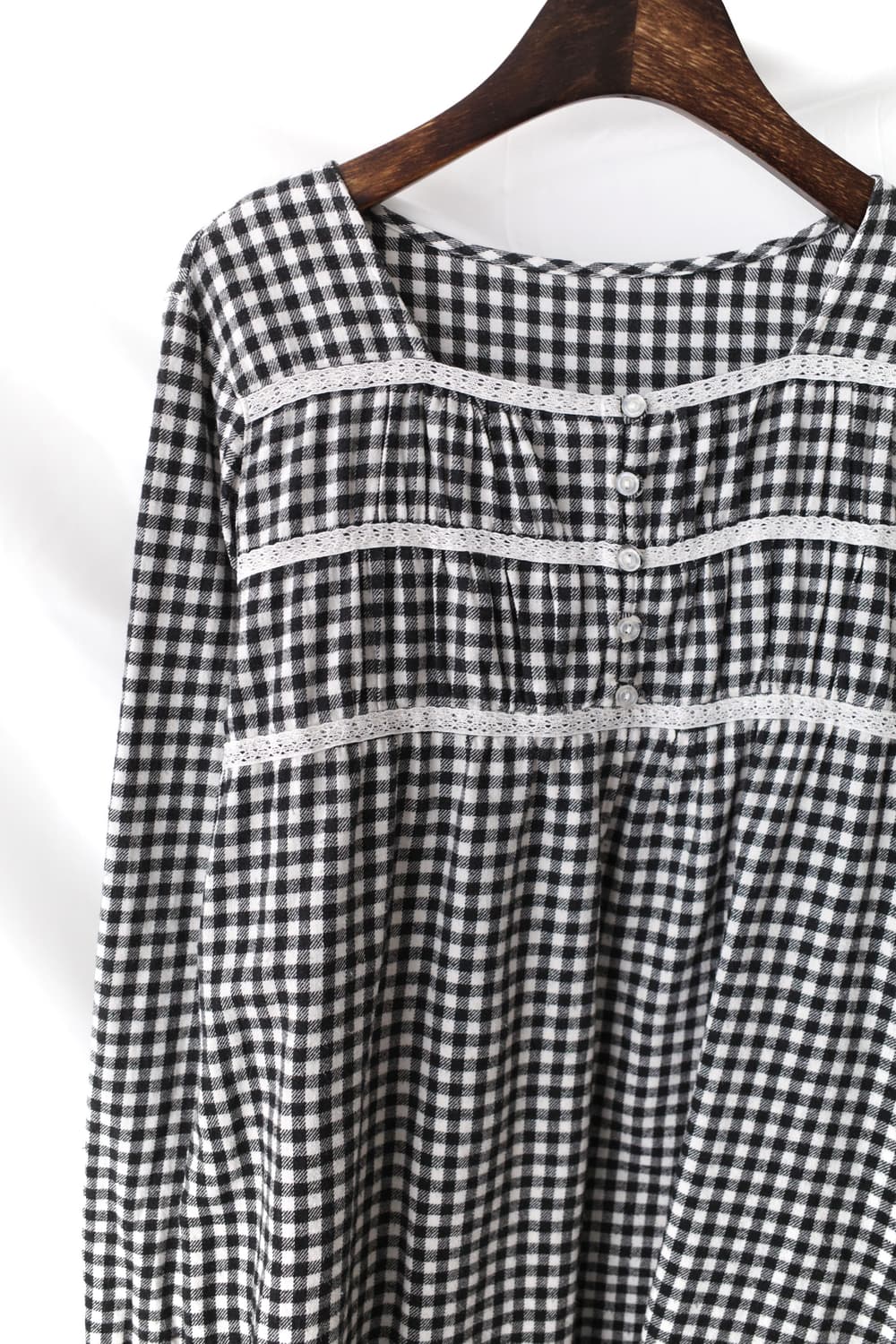 check lace blouse 상품이미지2