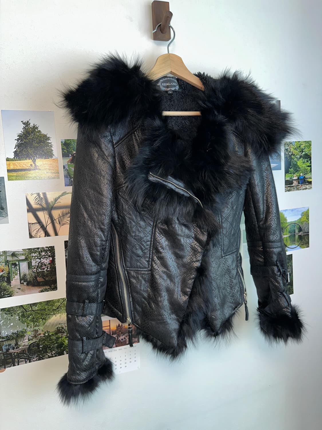 python side slit hood fur jk 상품이미지2